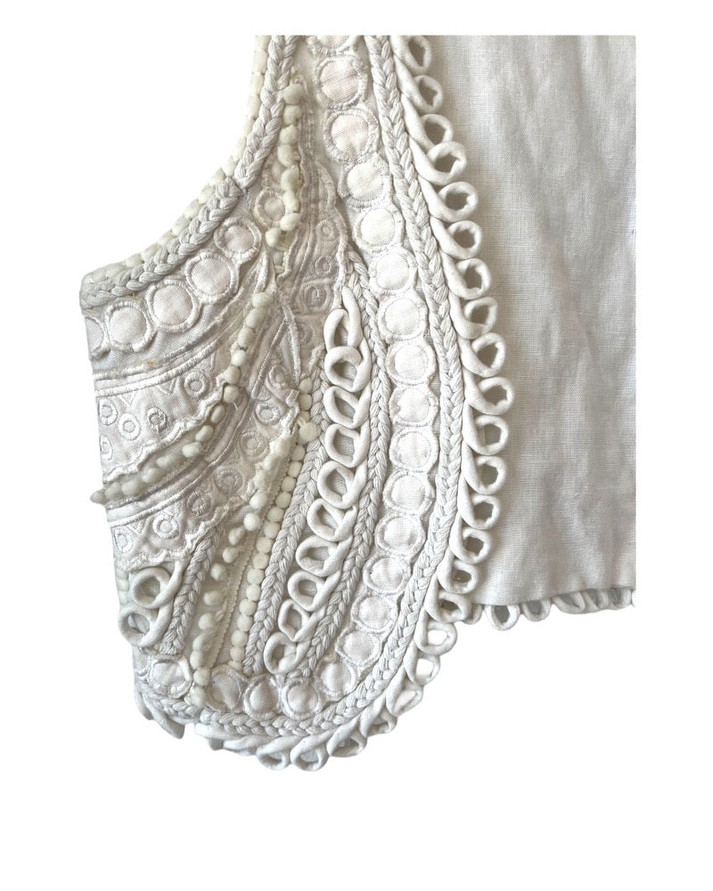 Vintage White Embroidered Vest