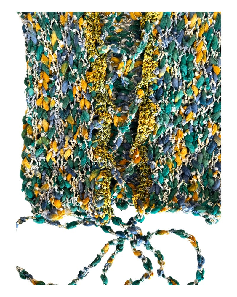 SED PAZ Hand-Knit Green Strapless Adjustable Corset Top