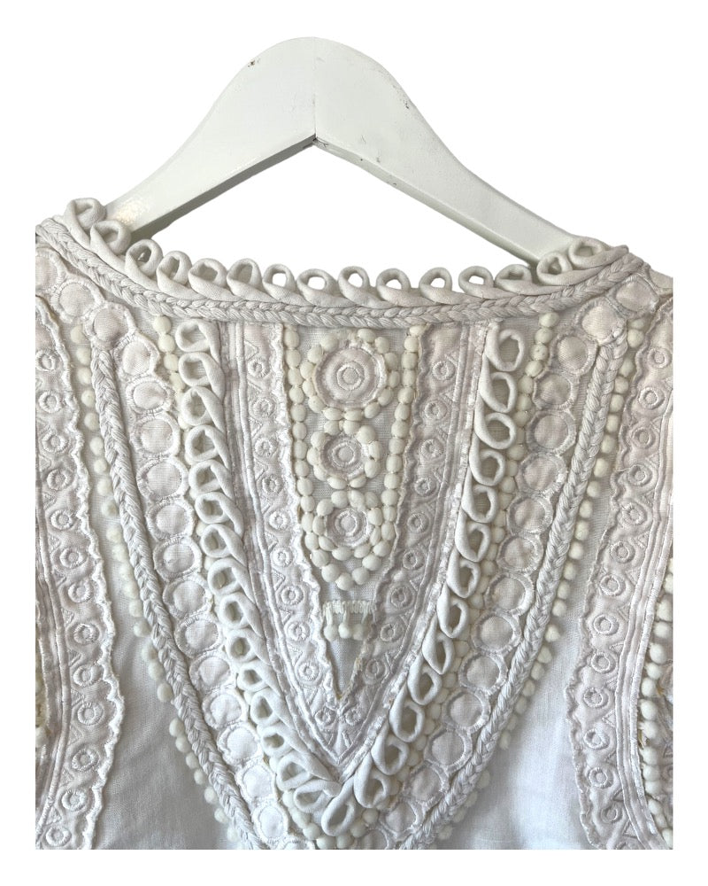 Vintage White Embroidered Vest