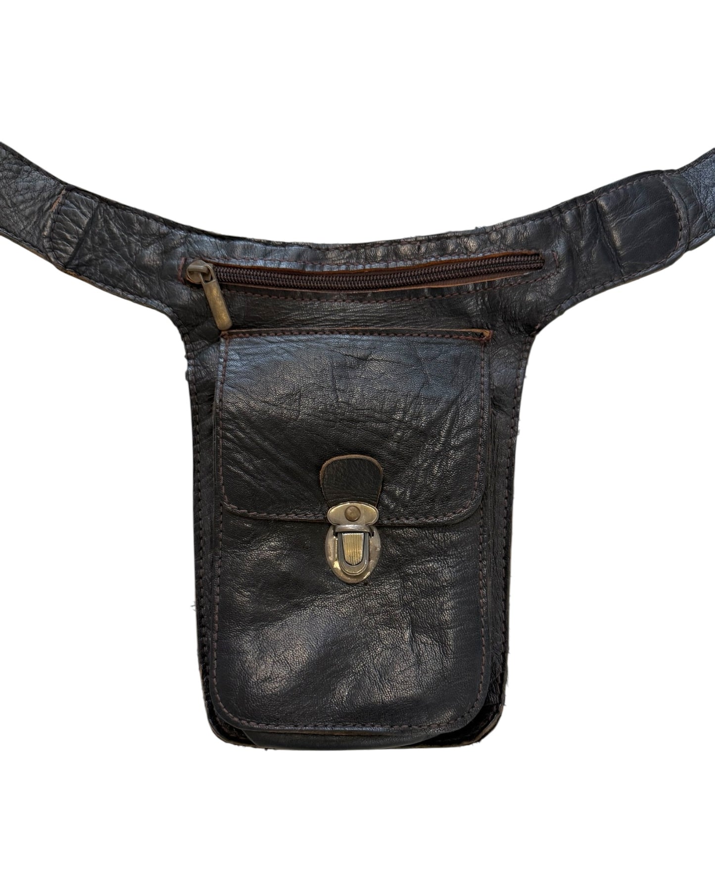 Vintage Brown Leather Fanny Pack