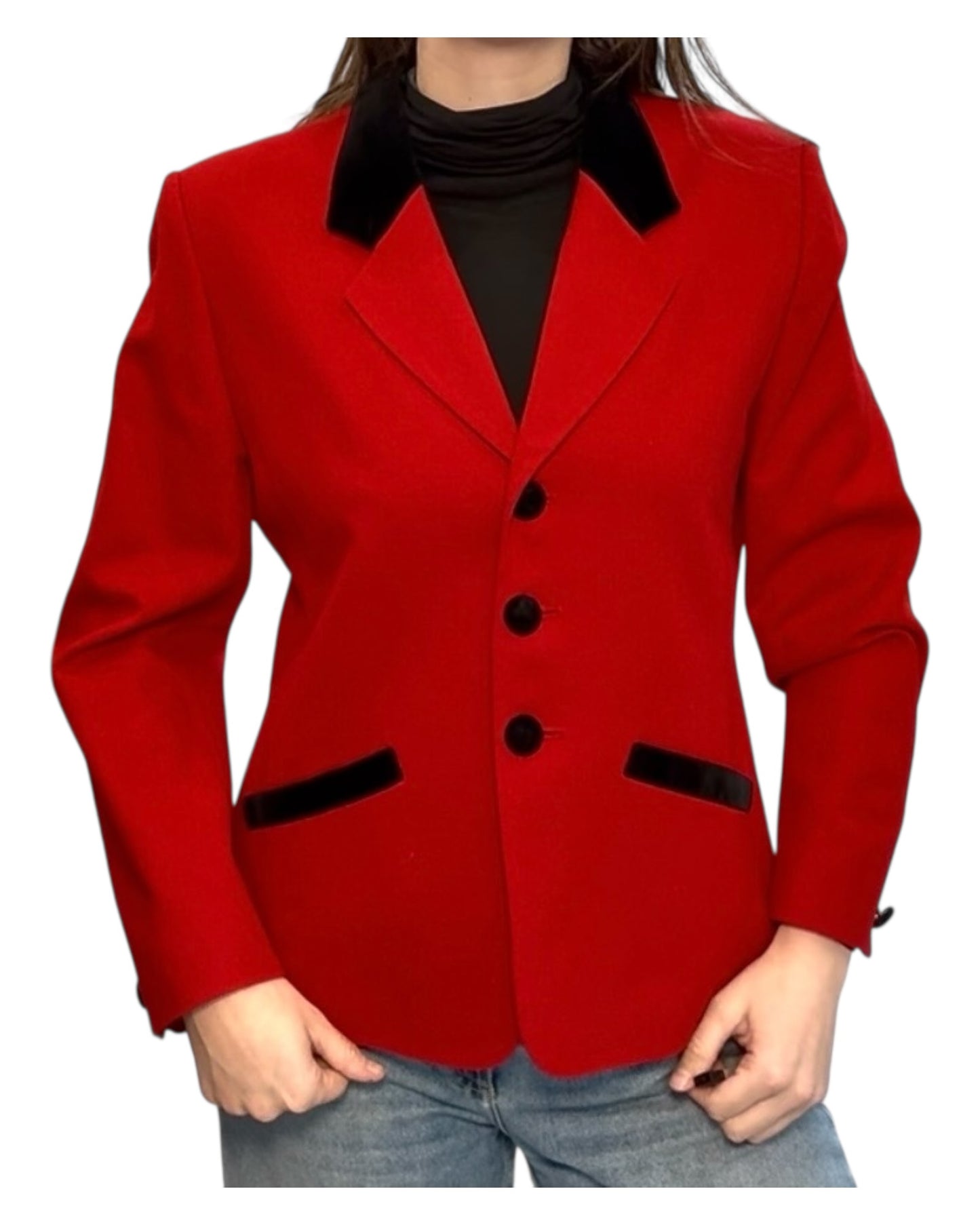 Vintage Pendleton Red and Black Wool Blazer