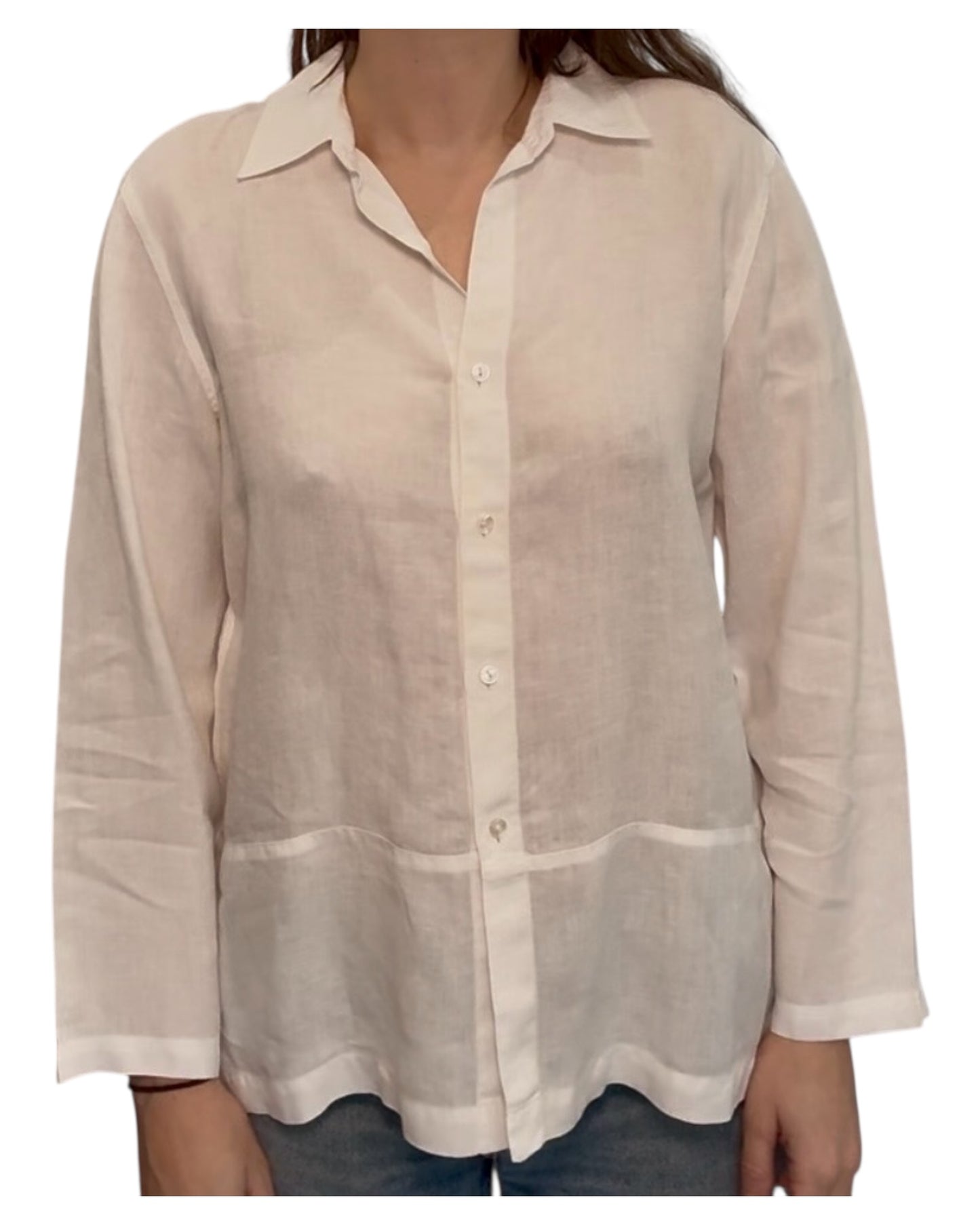 Vintage Saks Fifth Avenue White Linen Blouse