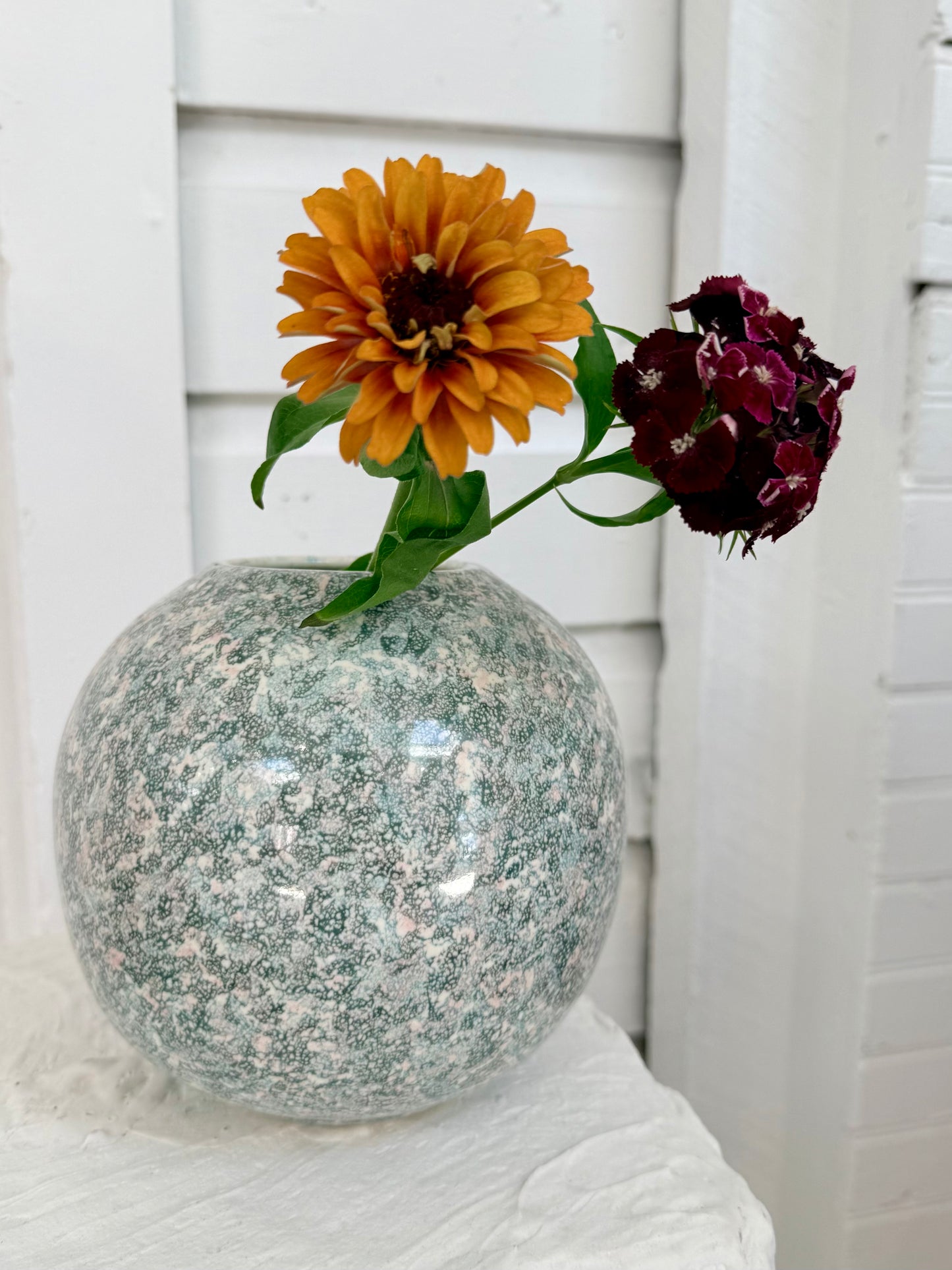 Vintage 1980s Speckled Urn