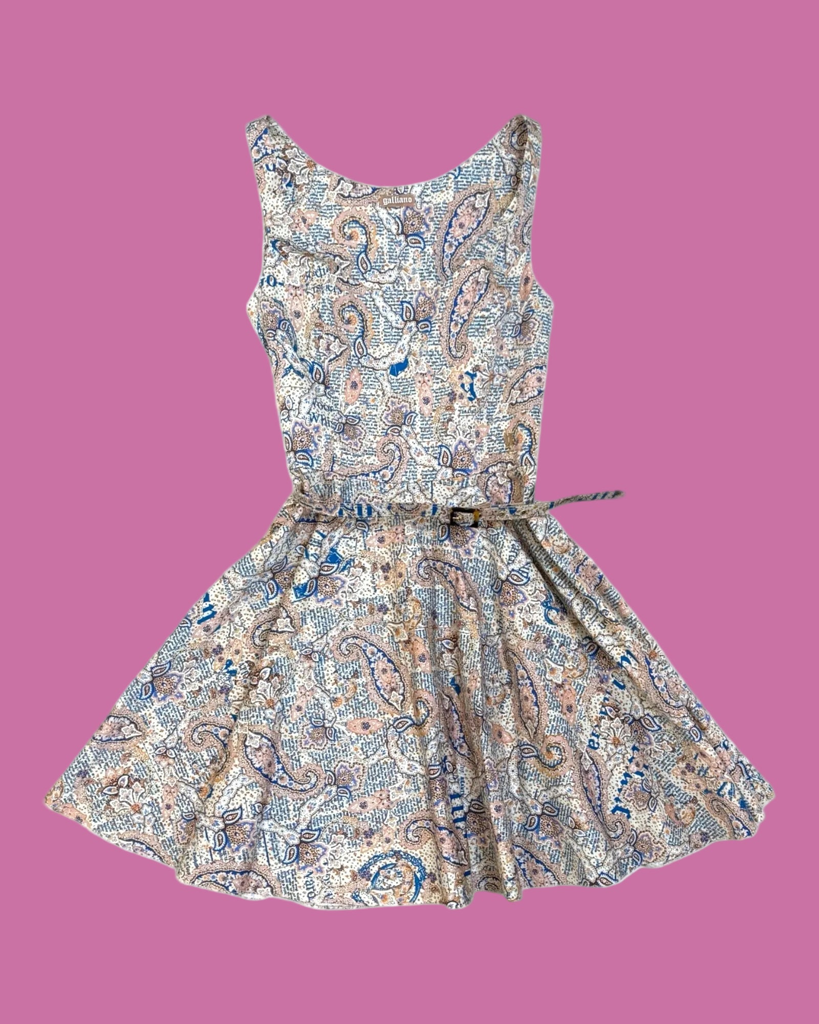 Vintage Galliano Printed A-line Dress with Belt – STARKE NAKED VINTAGE