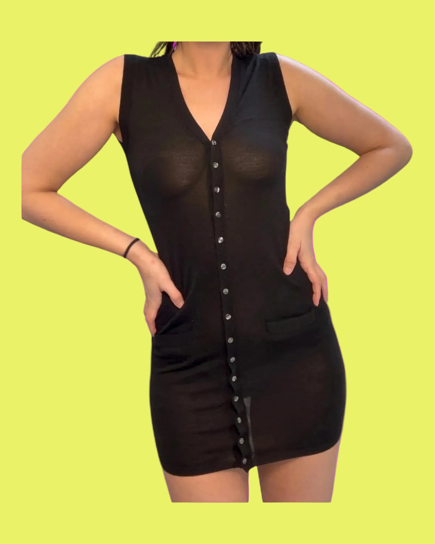 Vintage D&G Black Knit Tank Dress