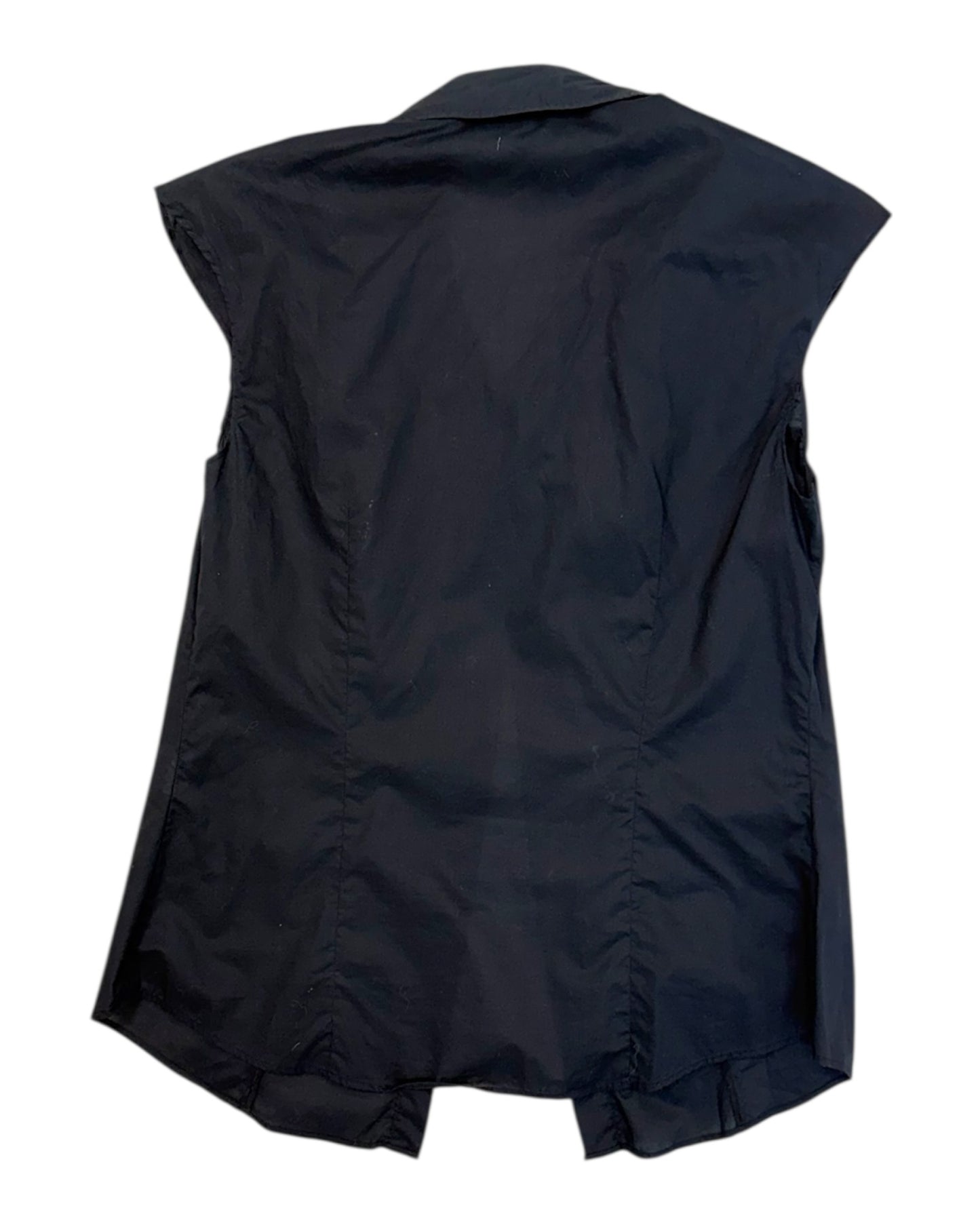 Vintage Talbots Short Sleeve Black Button-Up Blouse