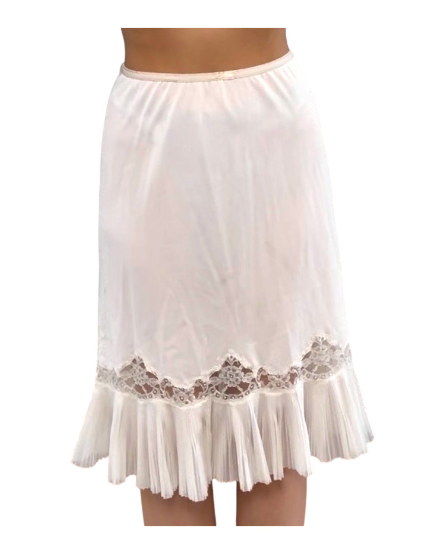 Vintage Vanity Fair White Ruffle Slip Skirt