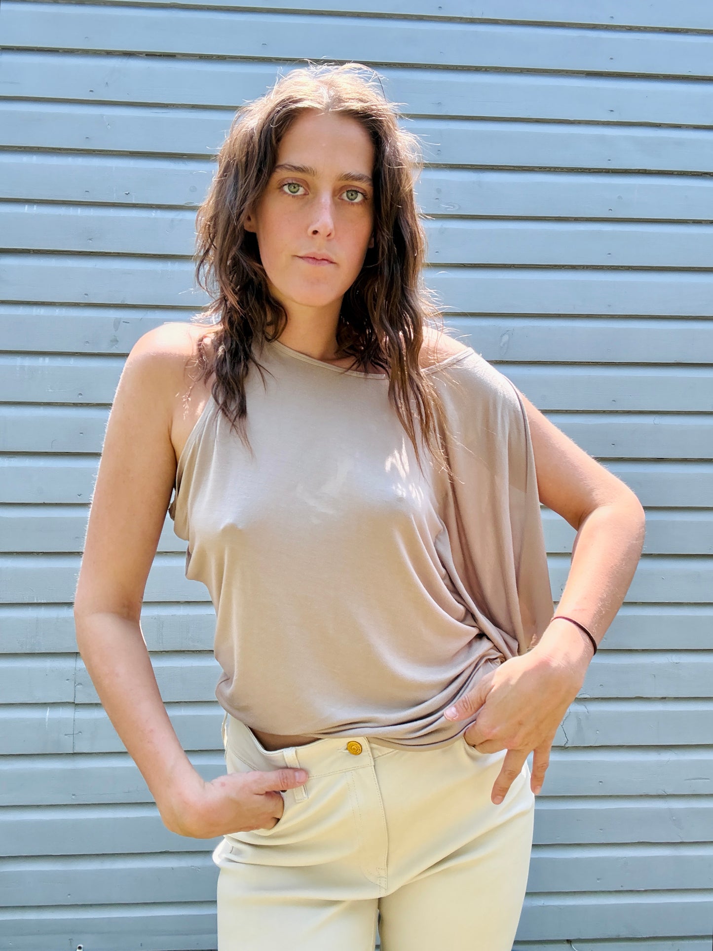 Vintage BUI by Barbara Bui Gathered Asymmetrical Top