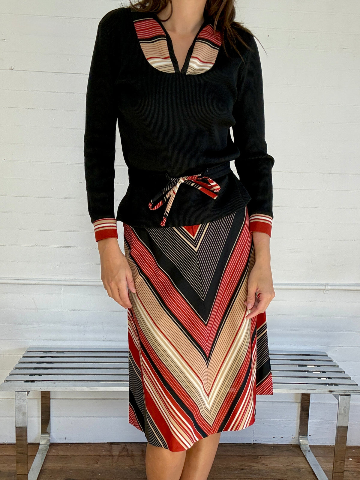 Vintage Knit Skirt Set