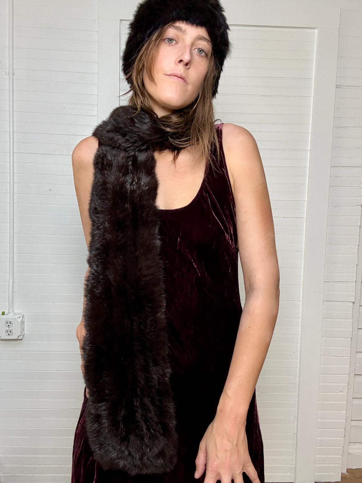 Pre-Loved Feldur Verkstædi Rabbit Fur Scarf and Hat