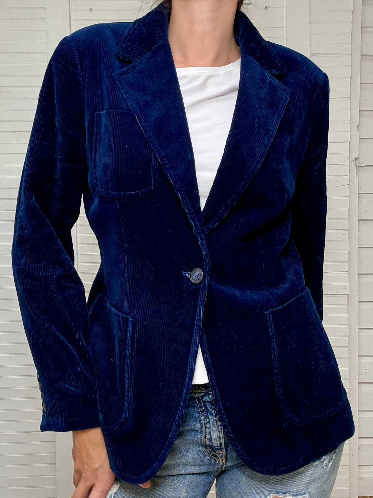Pre-Loved POLO Ralph Lauren Blue Corduroy Blazer