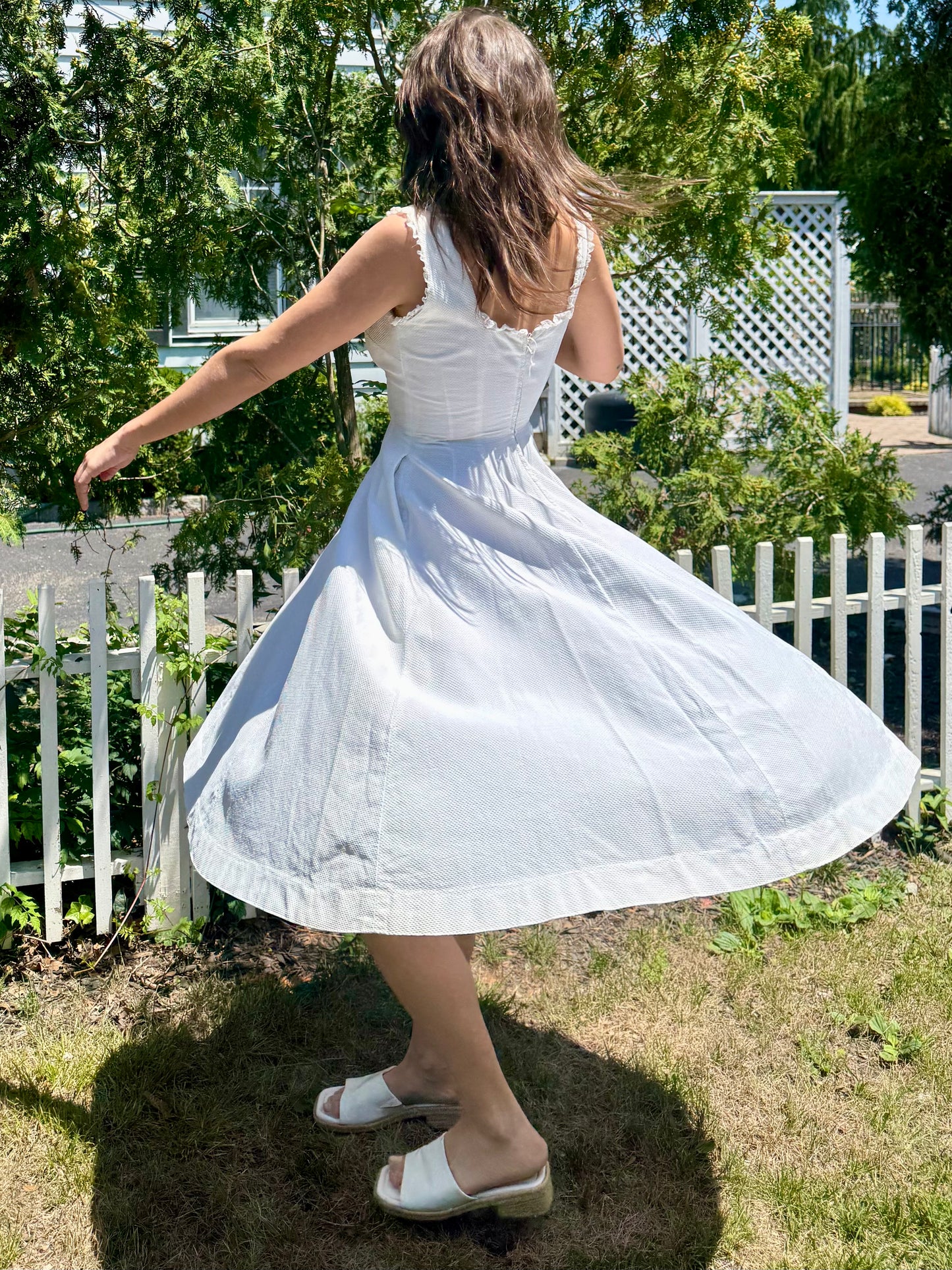 Vintage 1950's Anne Fogarty Cotton A-Line Midi Dress
