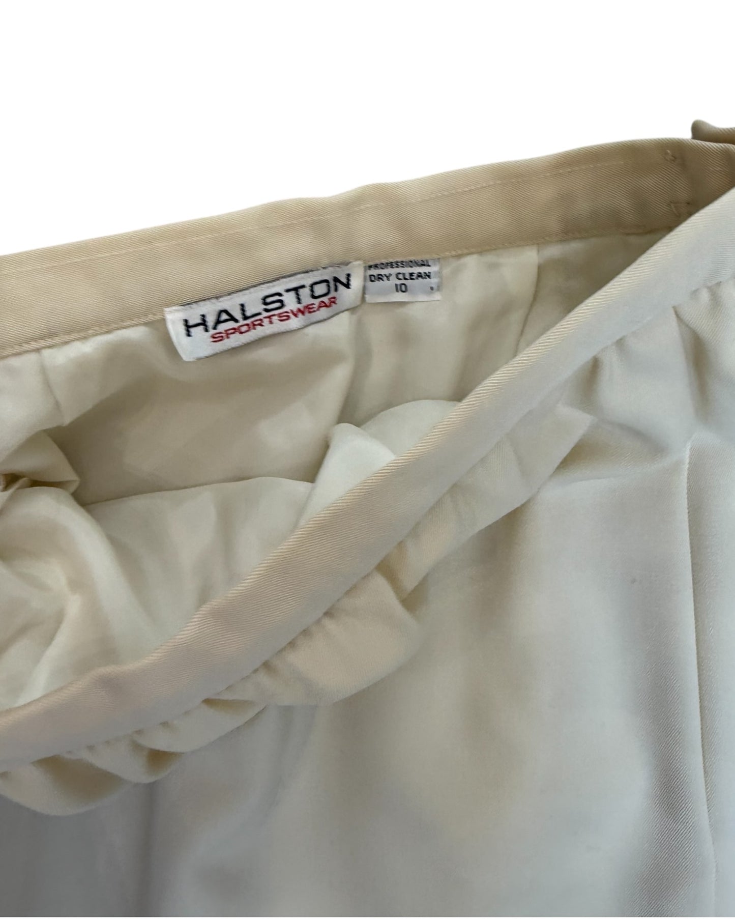 Vintage Halston Pale Yellow Knee-Length Skirt