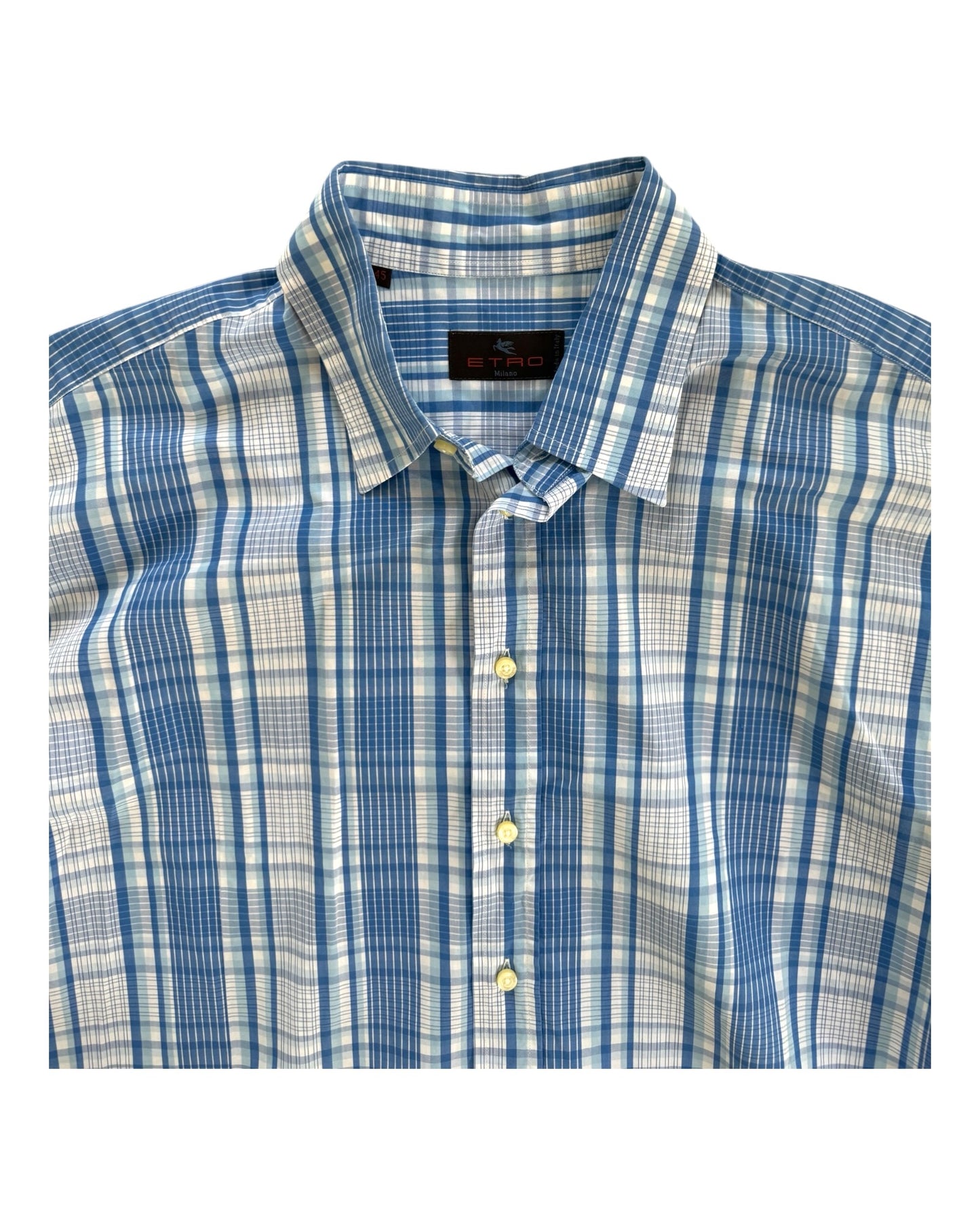 Vintage Etro Light Blue Plaid Shirt