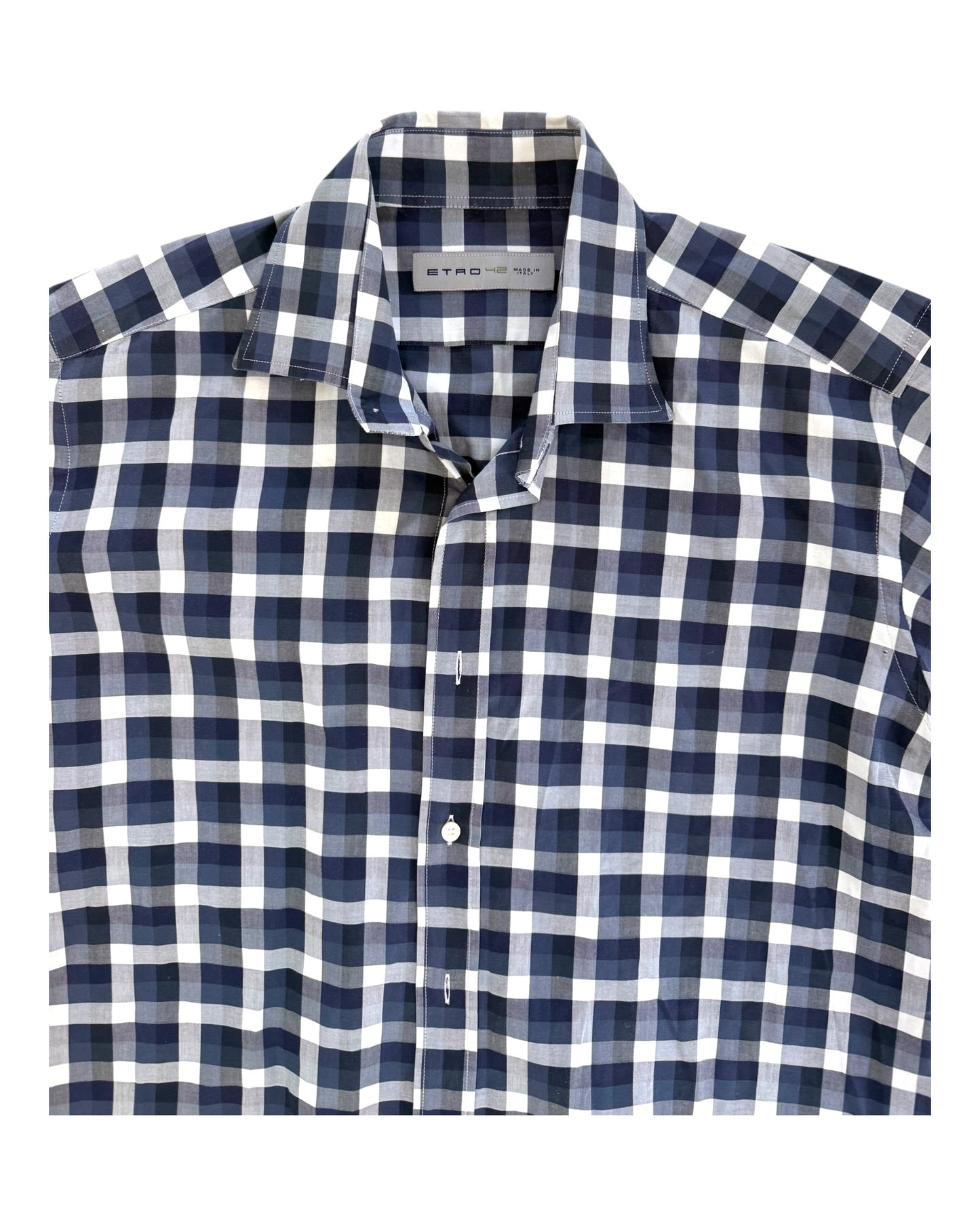 Pre-Loved Etro Navy Blue Plaid Shirt