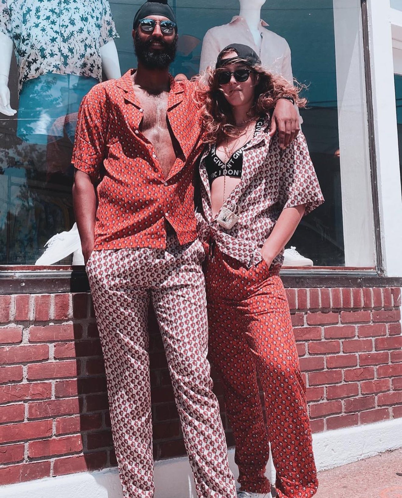 Pre-Loved Le Bou Bou Orange Printed Pants