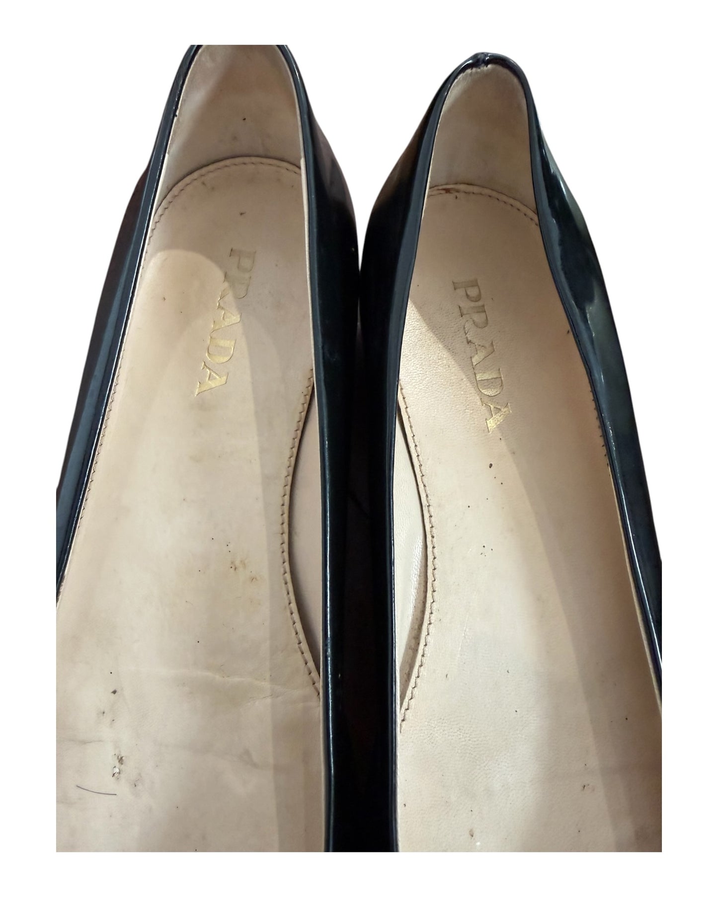 Vintage Prada Patent Leather Buckle Flats