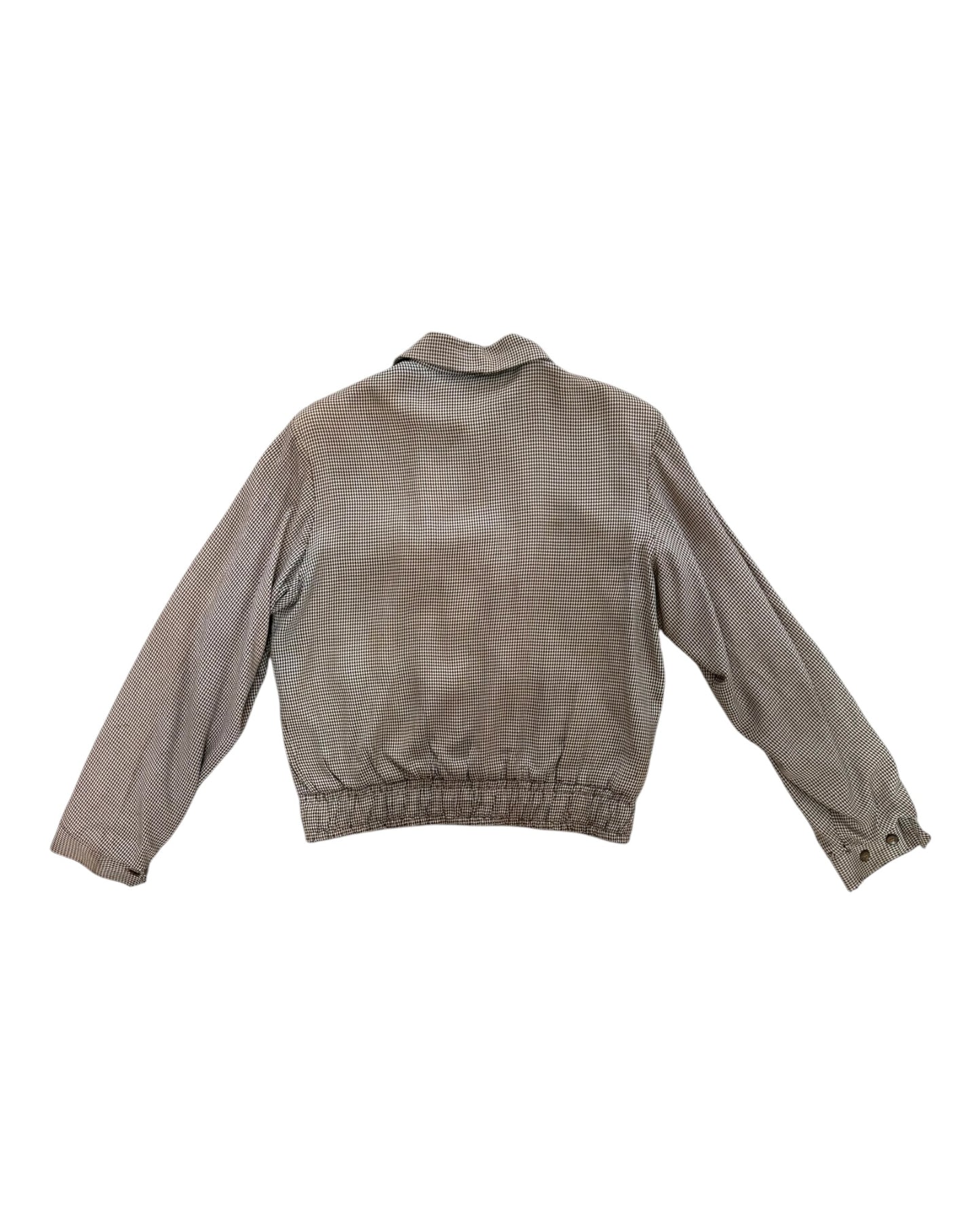 Vintage Brown Argyle Bomber Jacket