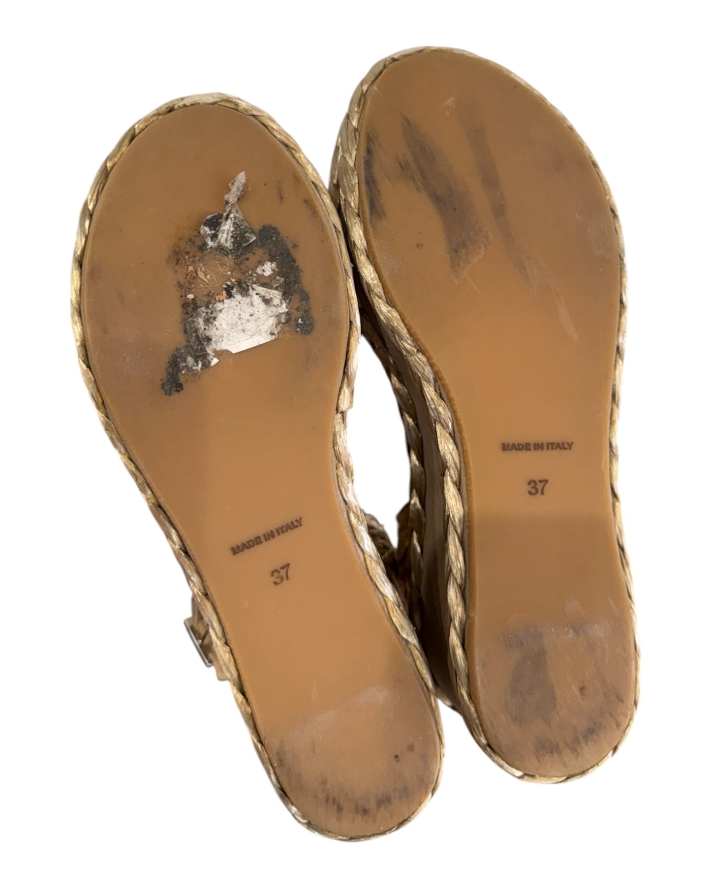 Vintage The Shoe Box Straw Platform Wedges