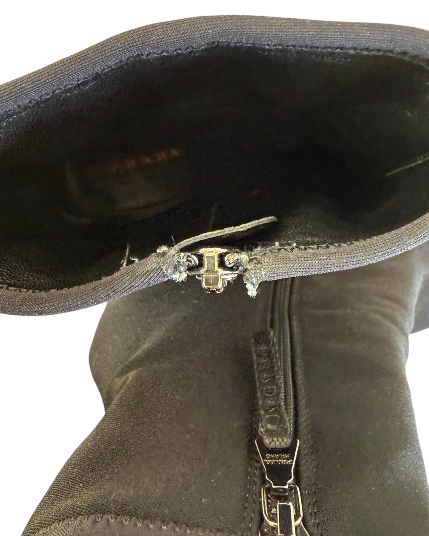 Pre-Loved Prada Sport Black Nylon Wedge Booties