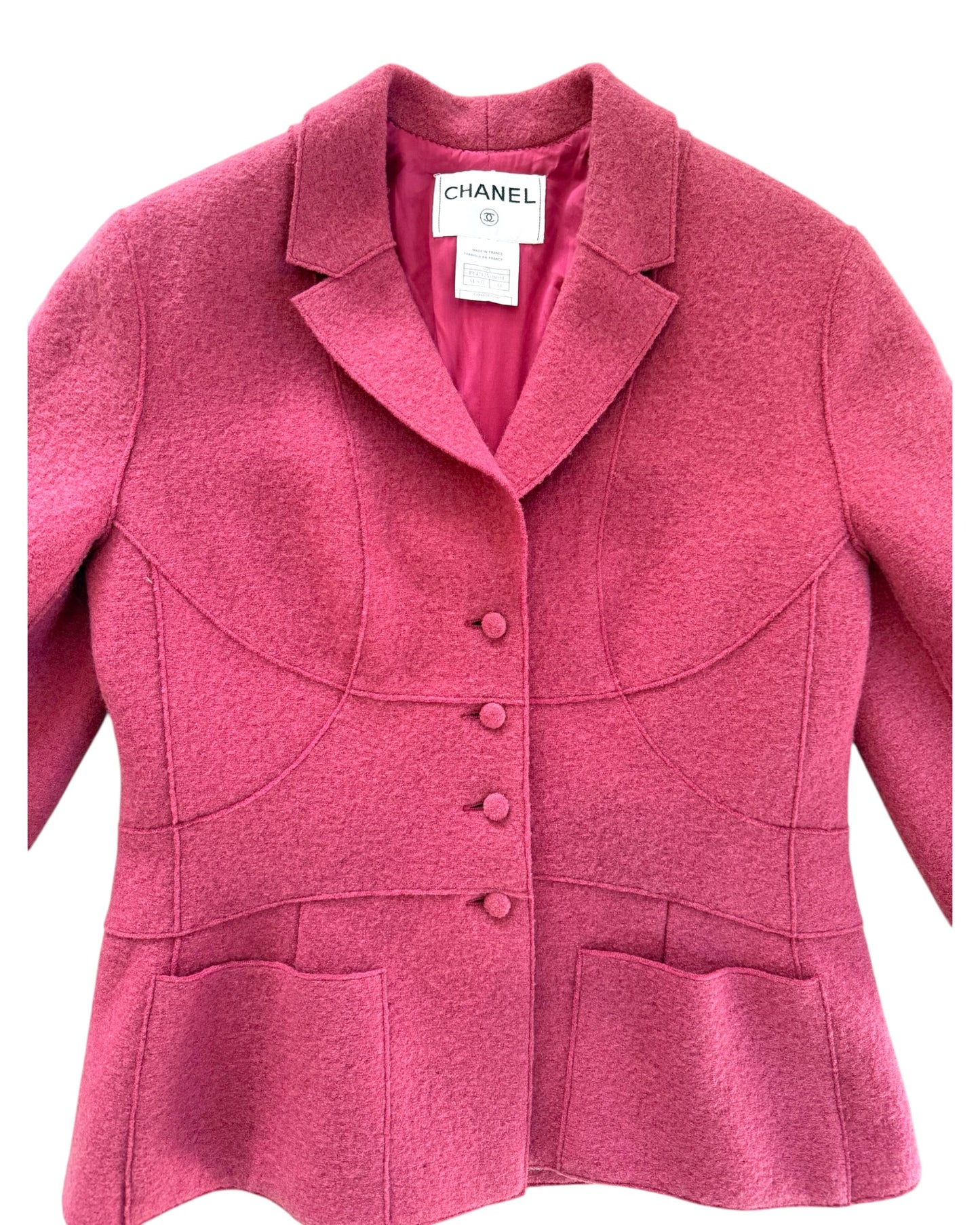 Vintage Chanel Pink Wool Coat
