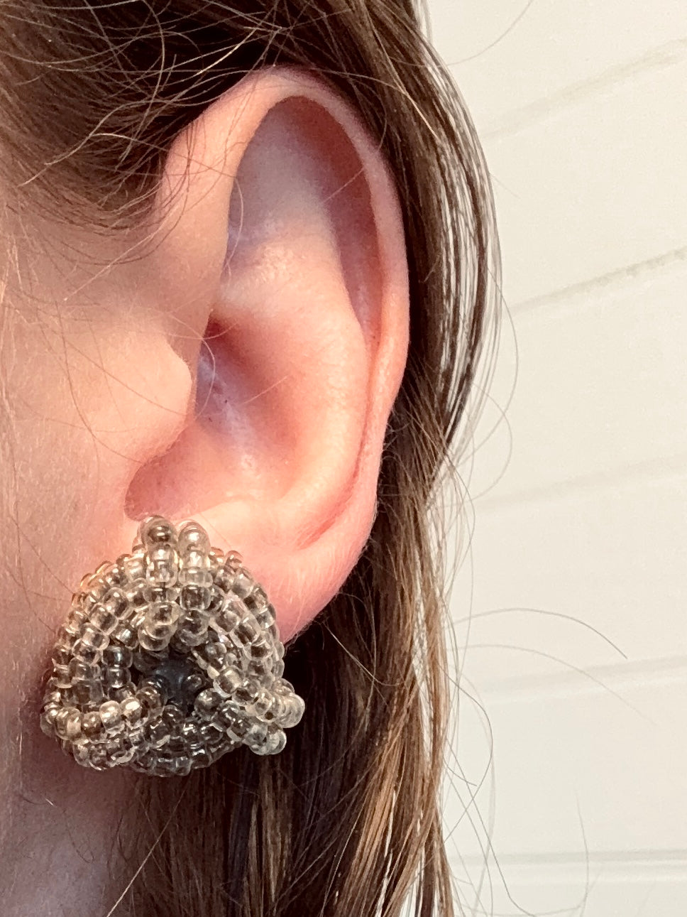 Vintage Beaded Knot Stud Earrings