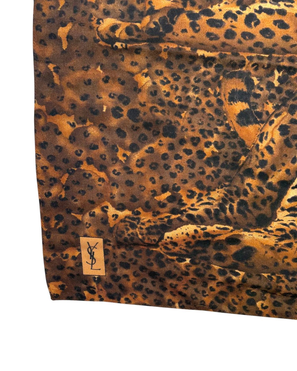 Vintage Yves Saint Laurent Cashmere Jaguar Scarf