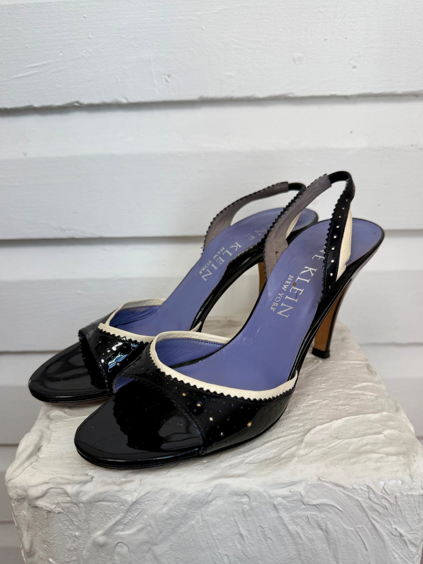 Vintage Anne Klein Patent Leather Slingback Sandals