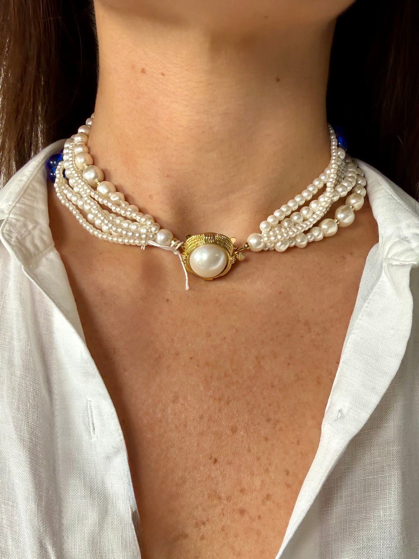 Vintage Pearl Choker Necklace