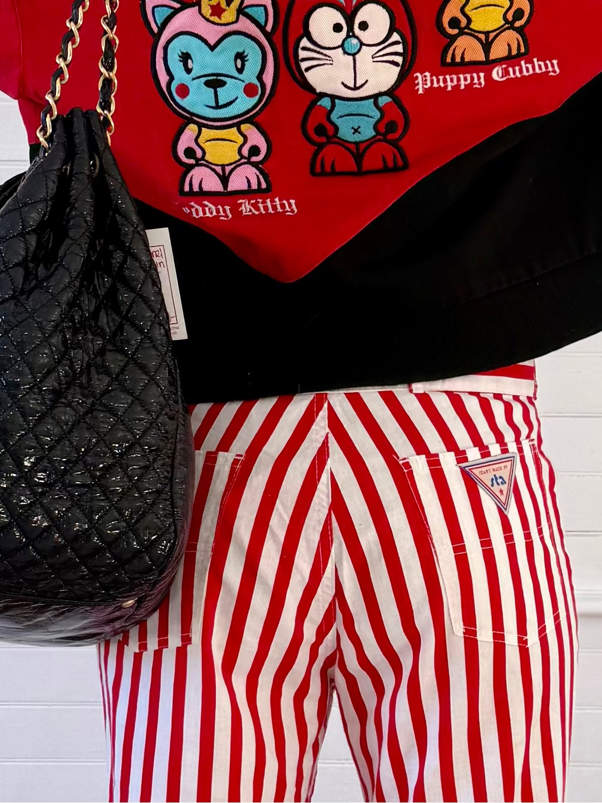 Vintage Red and White Stripe Jeans