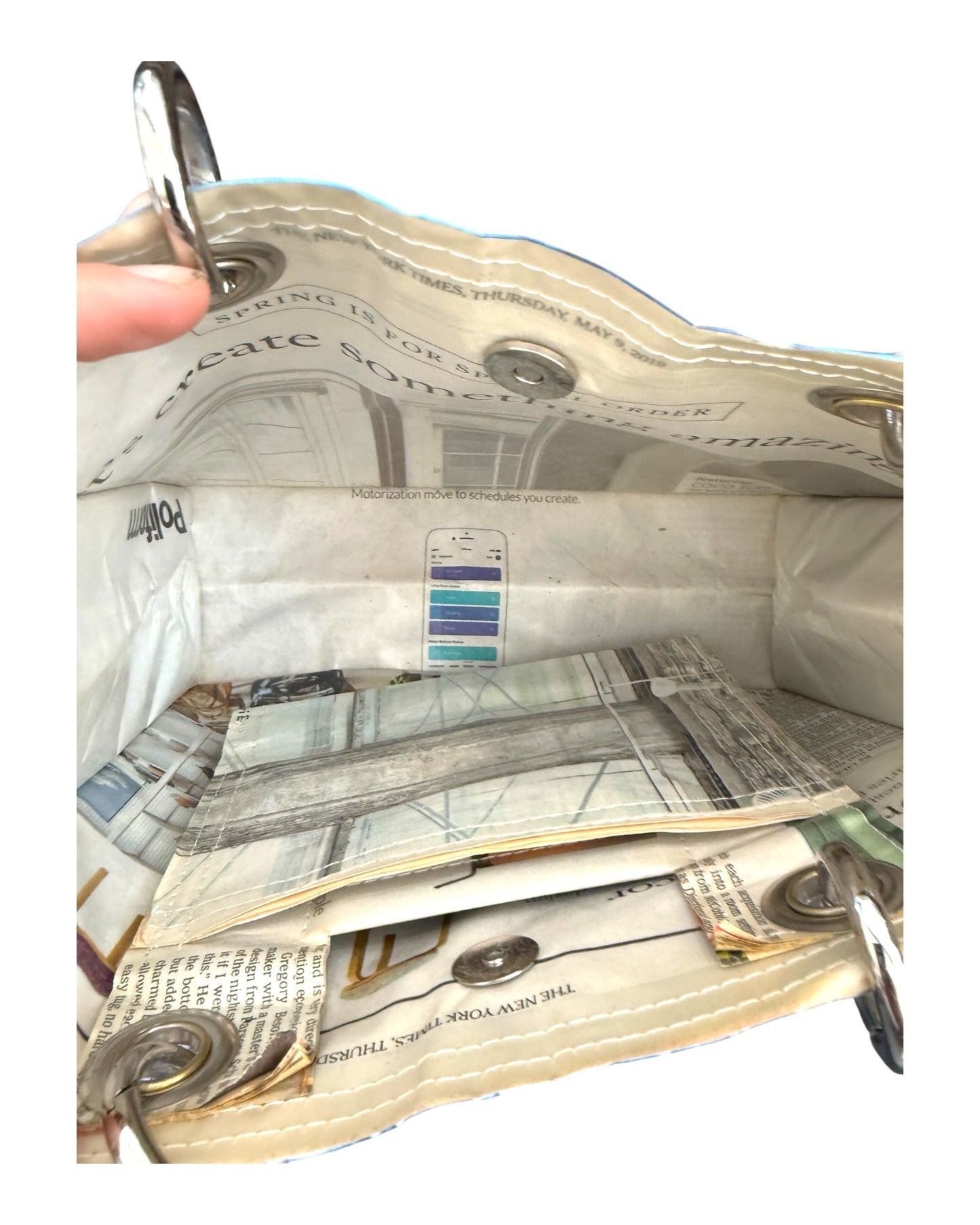 Vintage Reworked Newspaper Bag