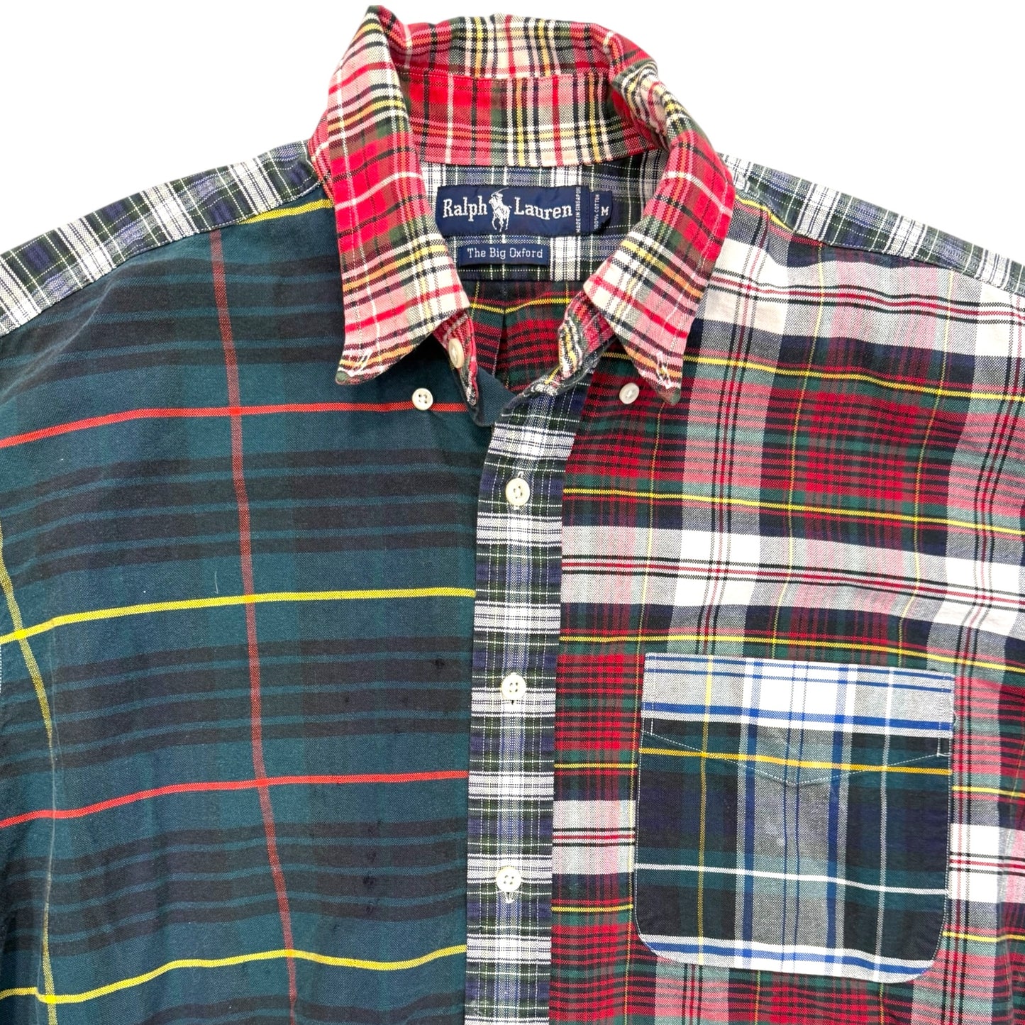 Vintage Ralph Lauren Cropped Plaid Button-Up Top