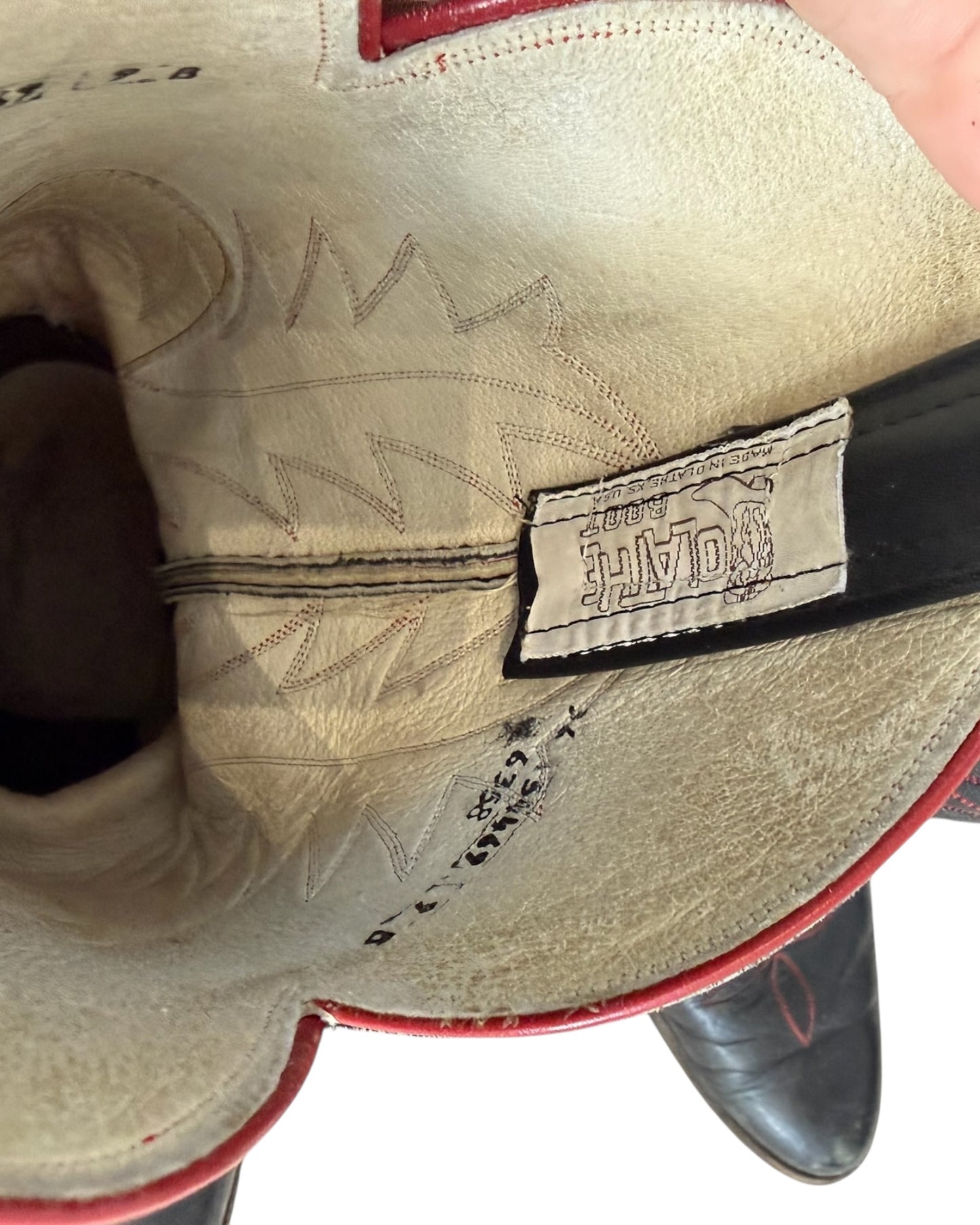 Vintage Olathe Red and Black Cowboy Boots