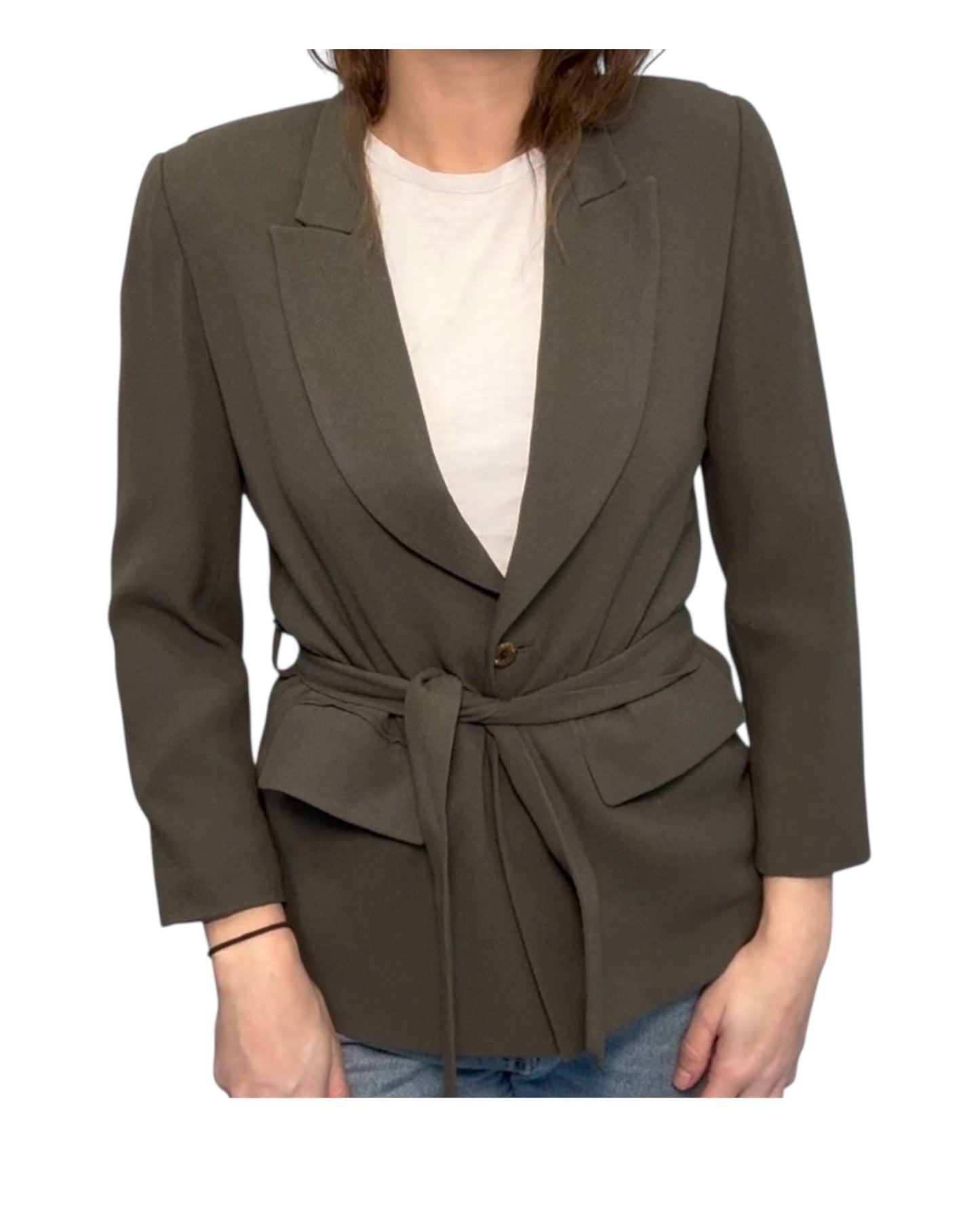 Vintage Zelda Army Green Belted Blazer