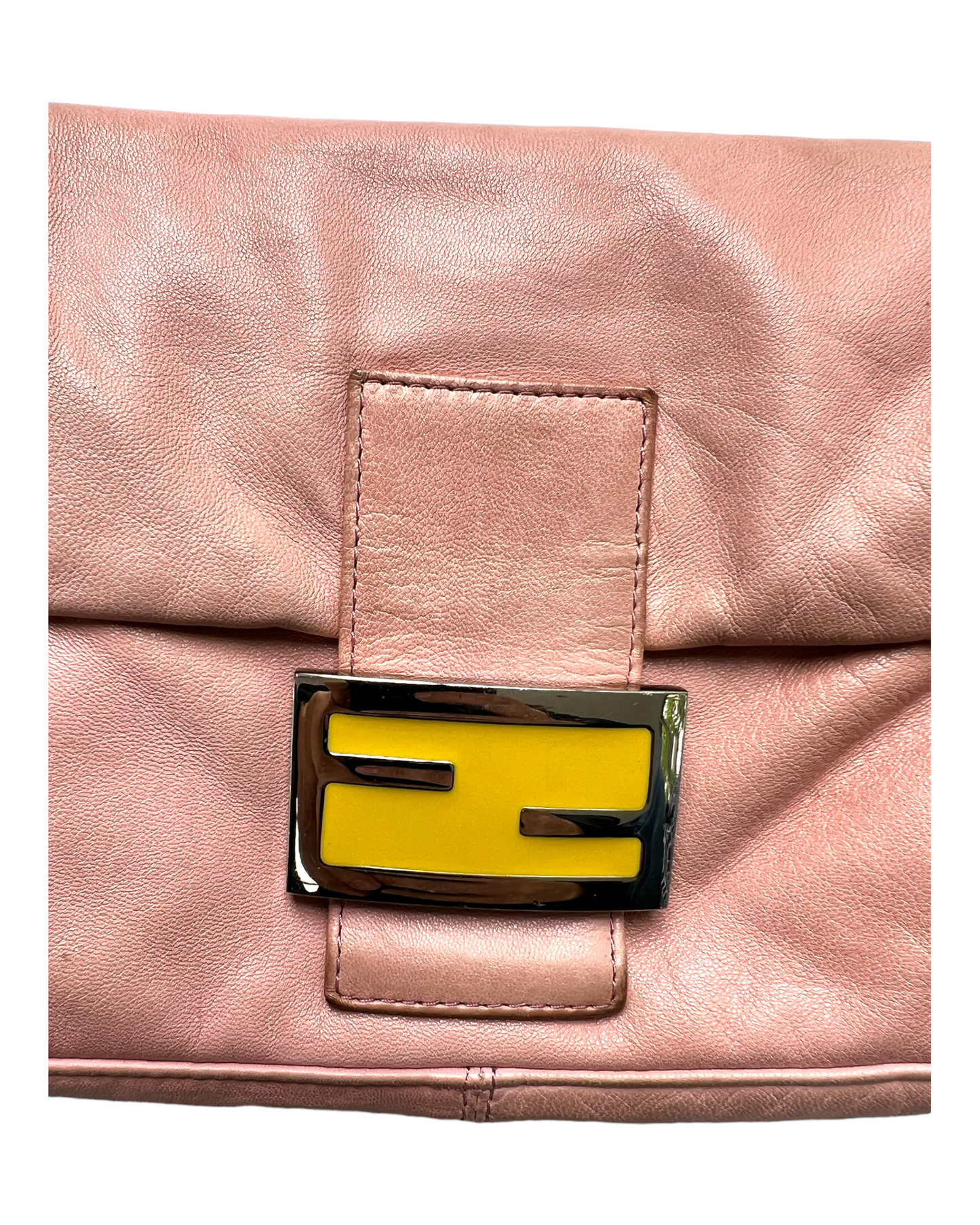 Vintage Fendi Pink Leather Baguette Bag