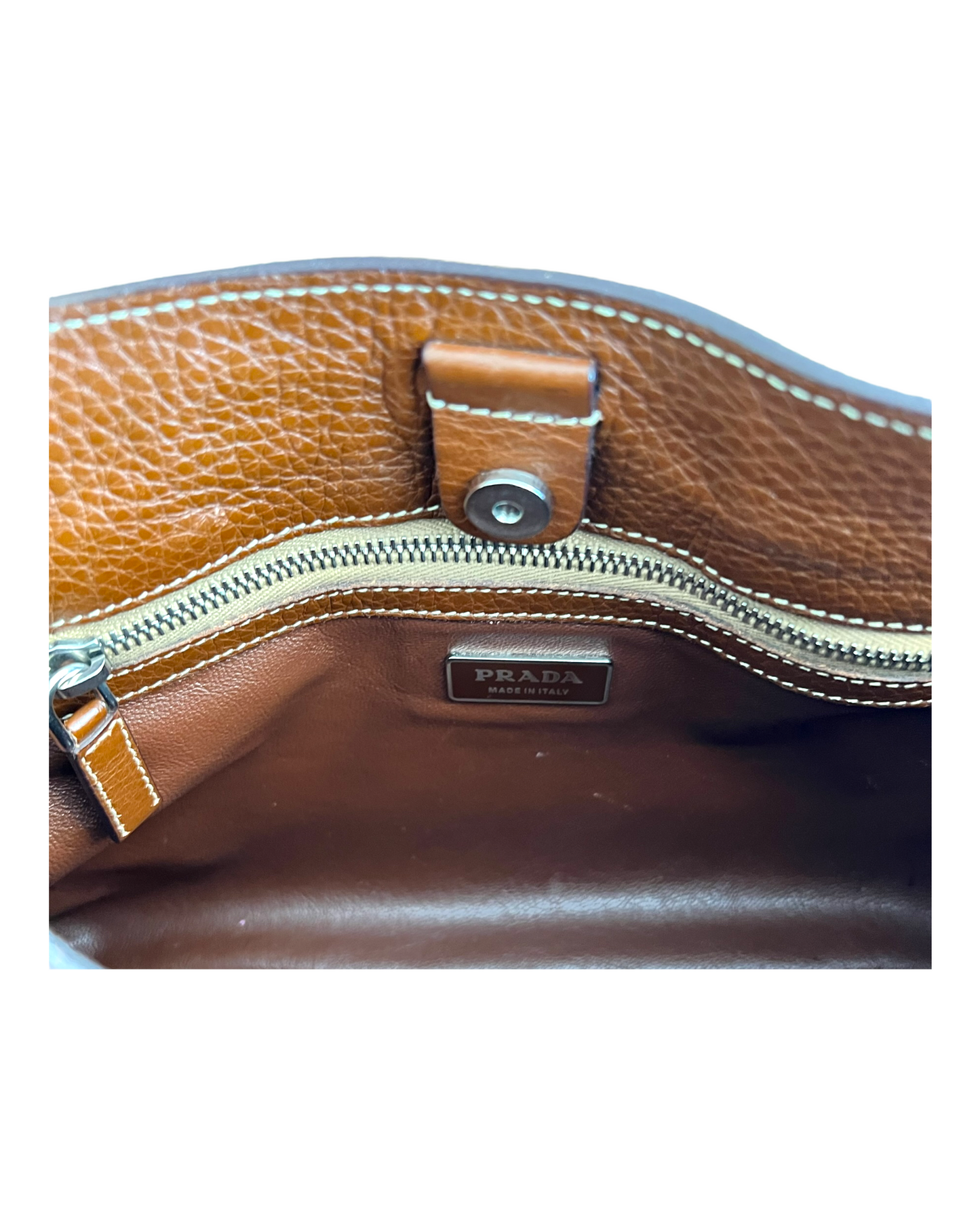 Vintage 2005 Prada Raffia and Leather Shoulder Bag