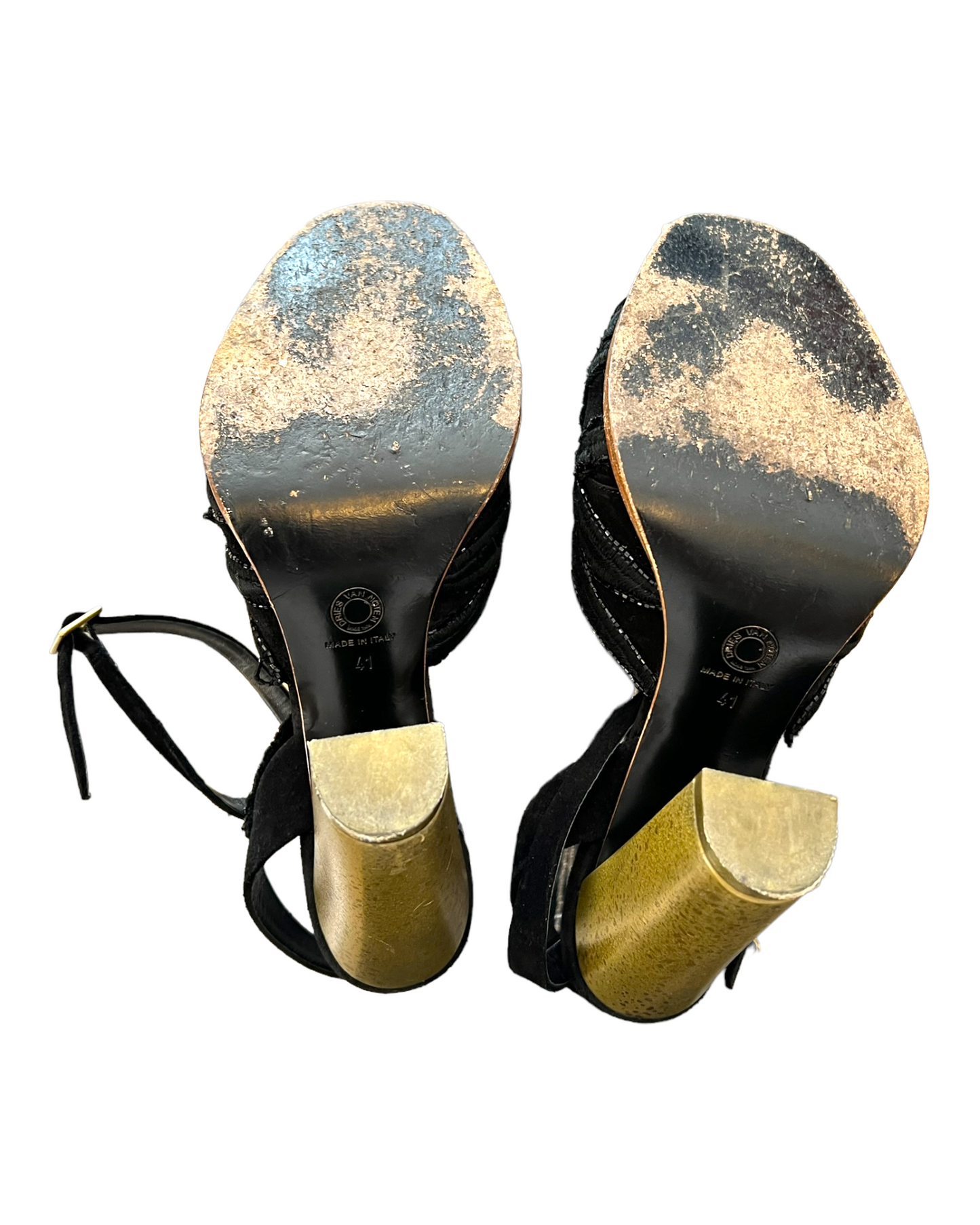 Vintage Dries Van Noten Embroidered Block Heels