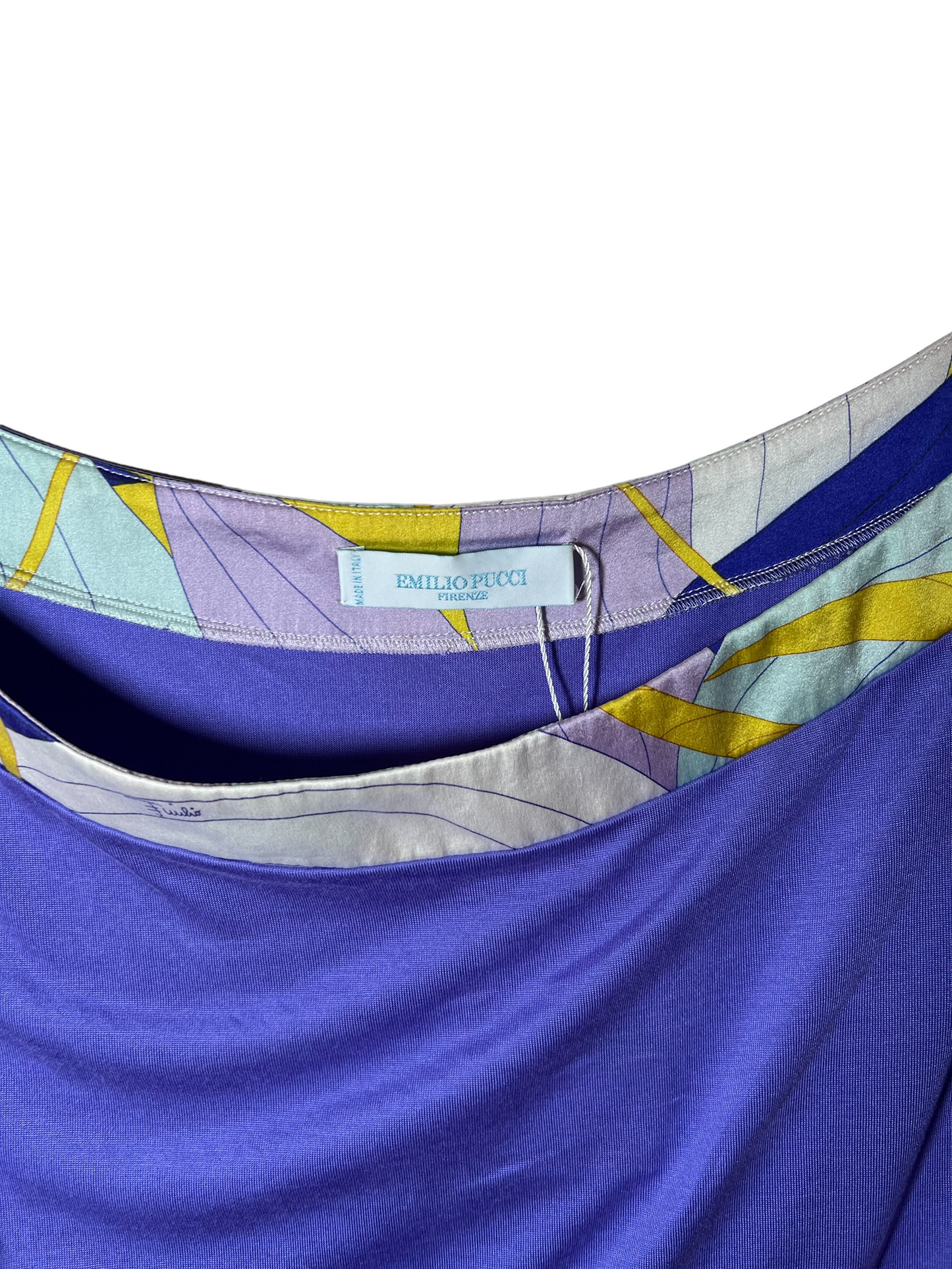 Vintage Emilio Pucci Purple Silk Boat Neck Blouse