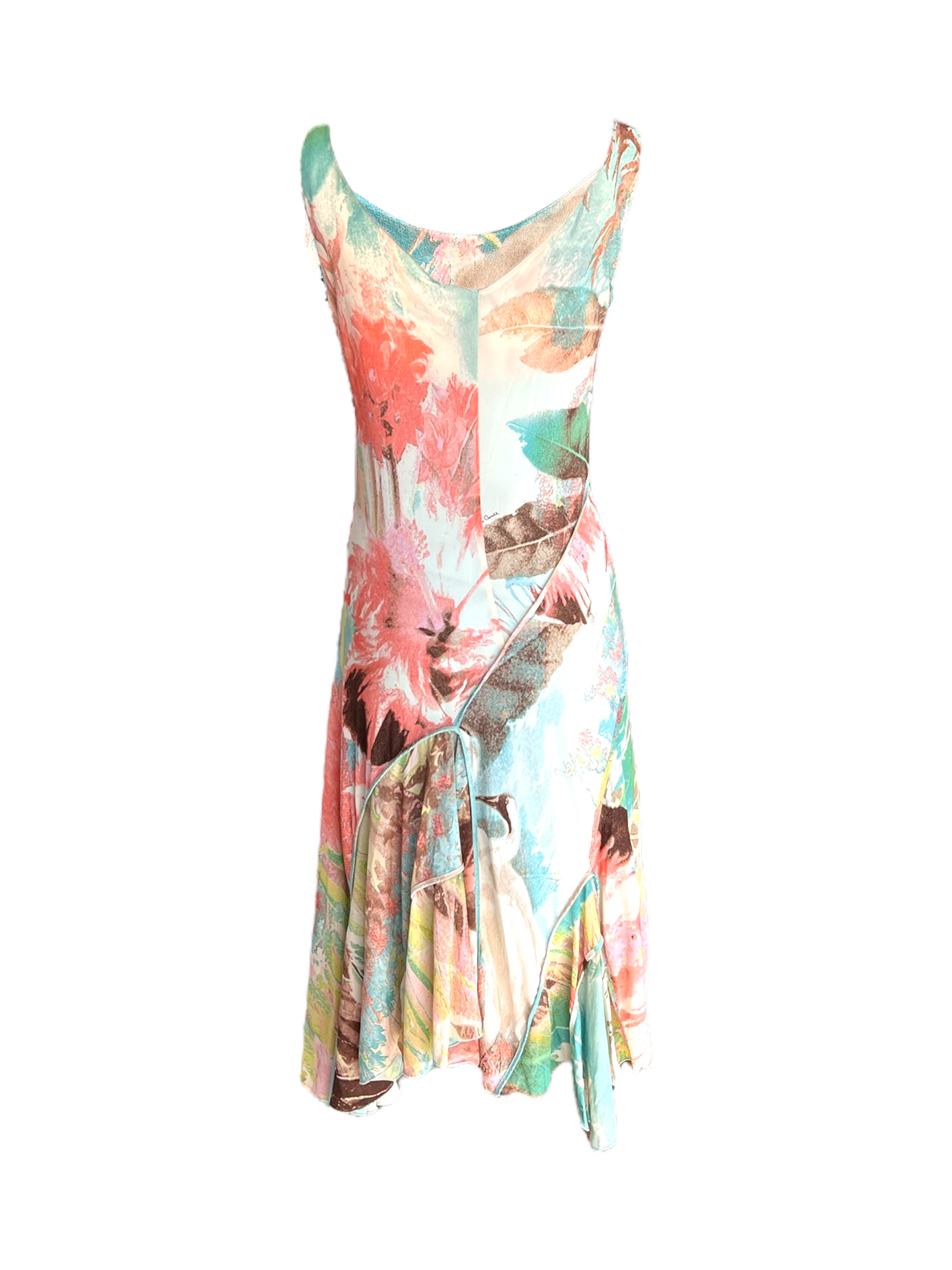 Vintage 2000 Roberto Cavalli Abstract Floral Dress