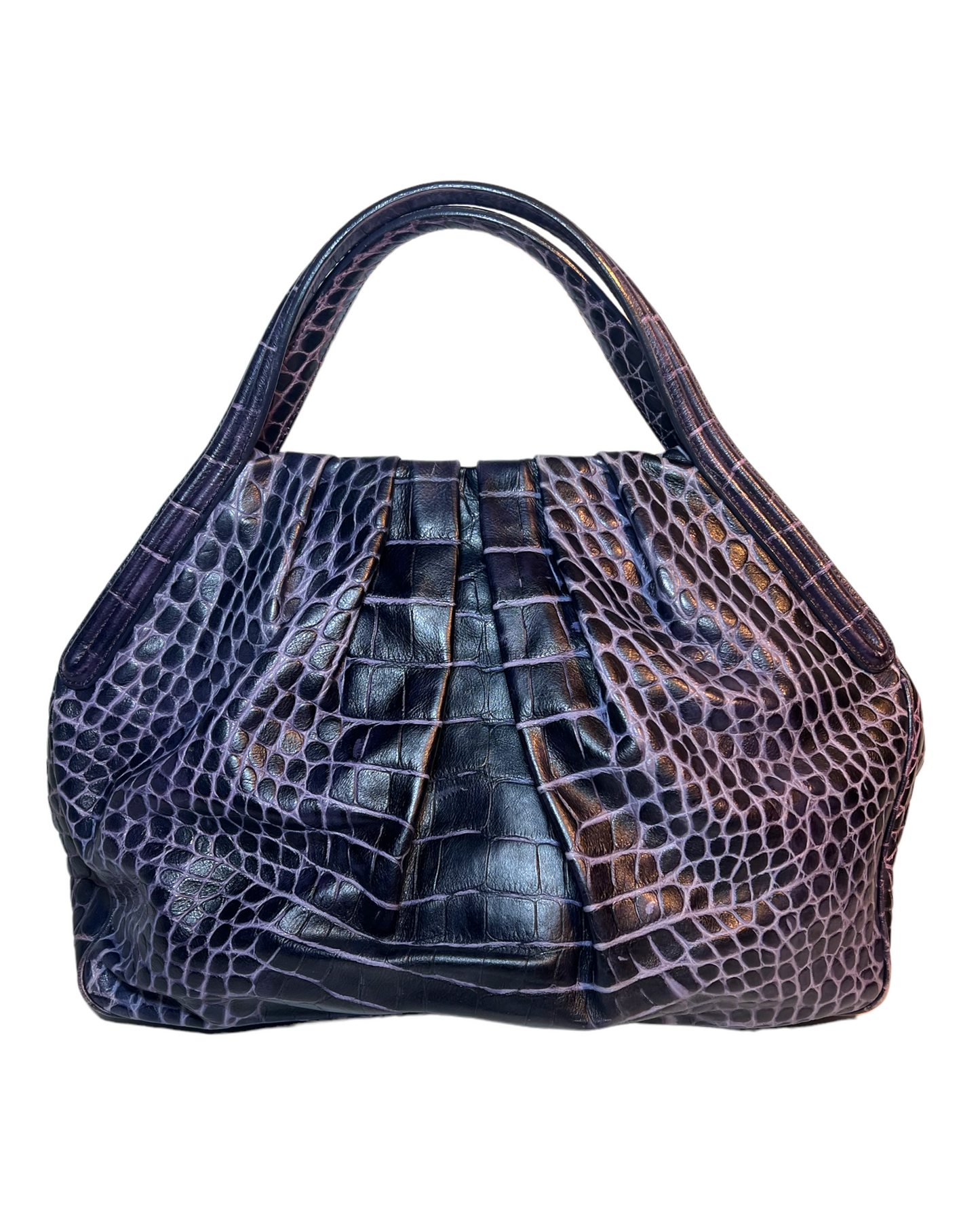 Vintage Giorgio Armani Croc Embossed Hobo Bag