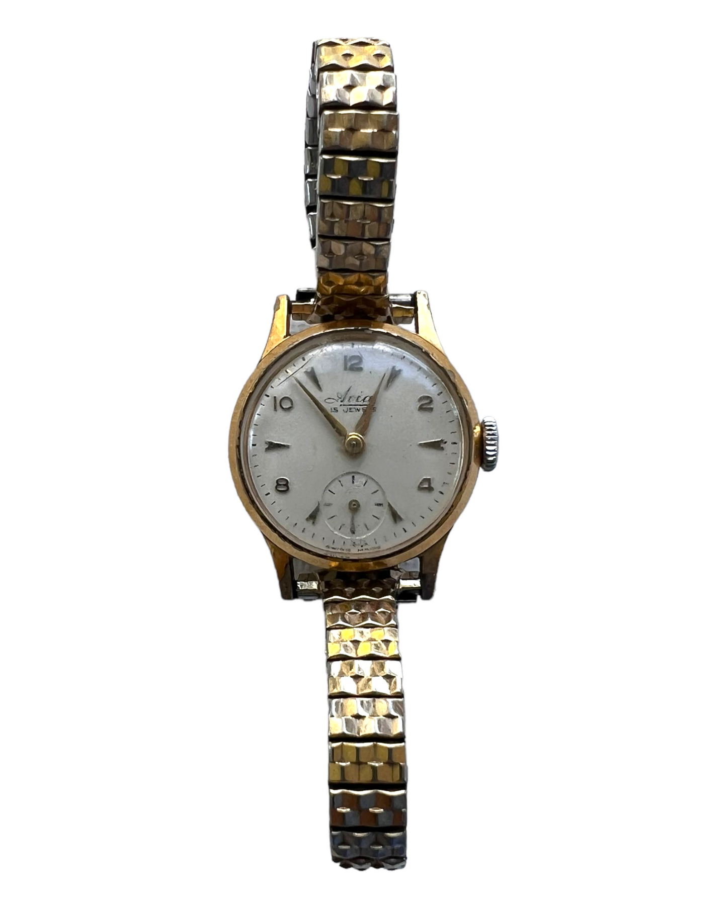 Vintage 1940s Avia 15 Jewels Gold Watch