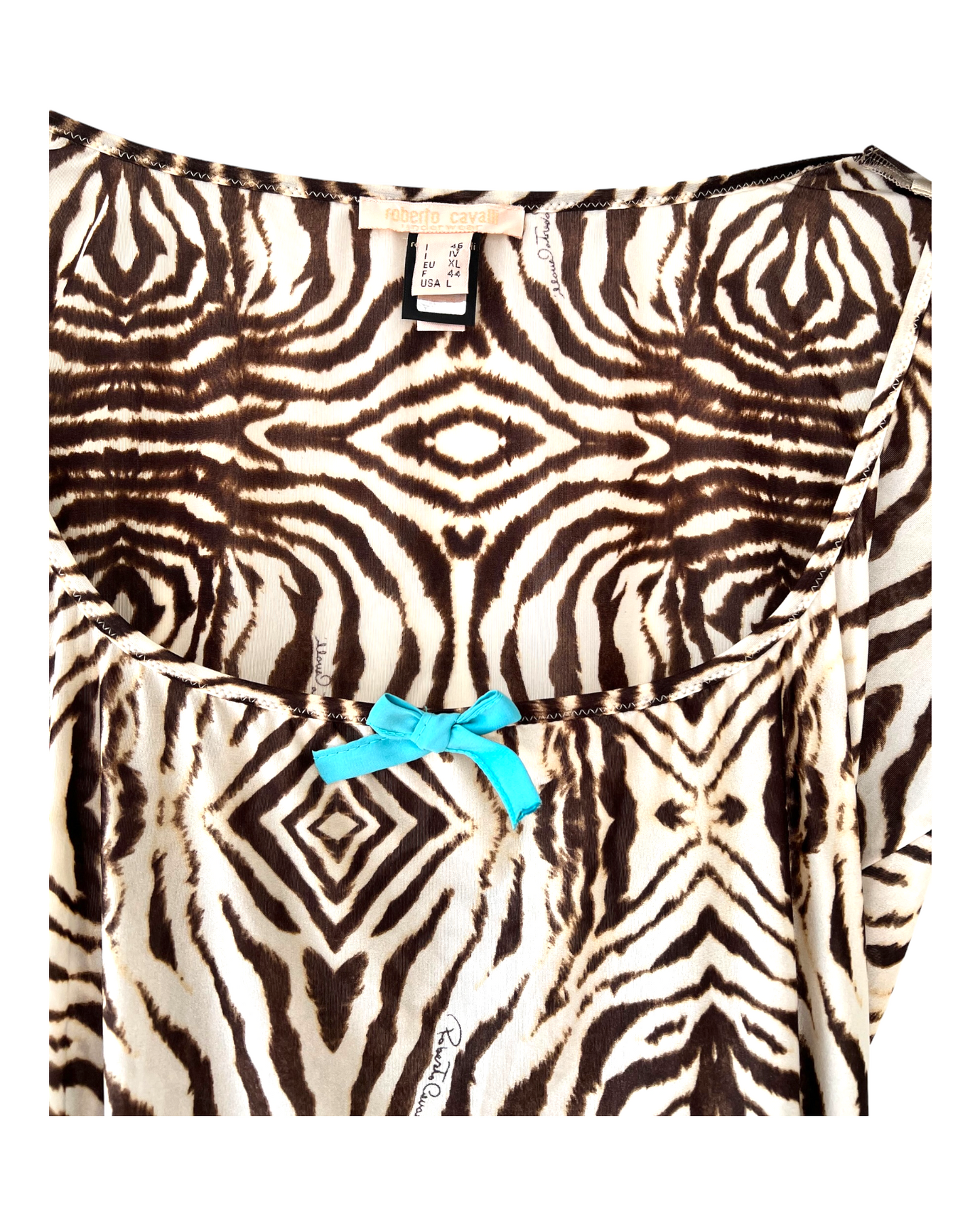 Vintage 2000 Roberto Cavalli Zebra and Lace Top