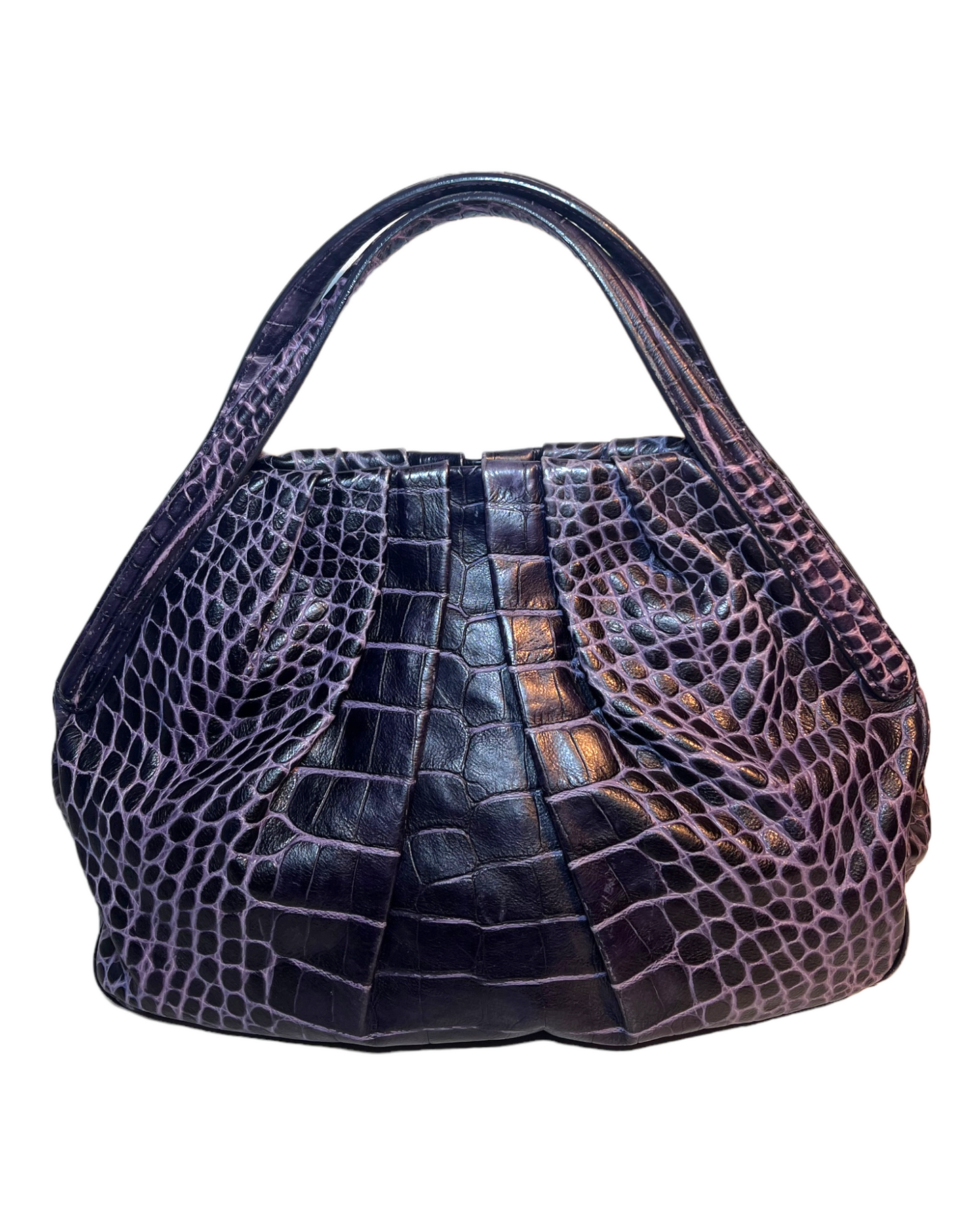 Vintage Giorgio Armani Croc Embossed Hobo Bag
