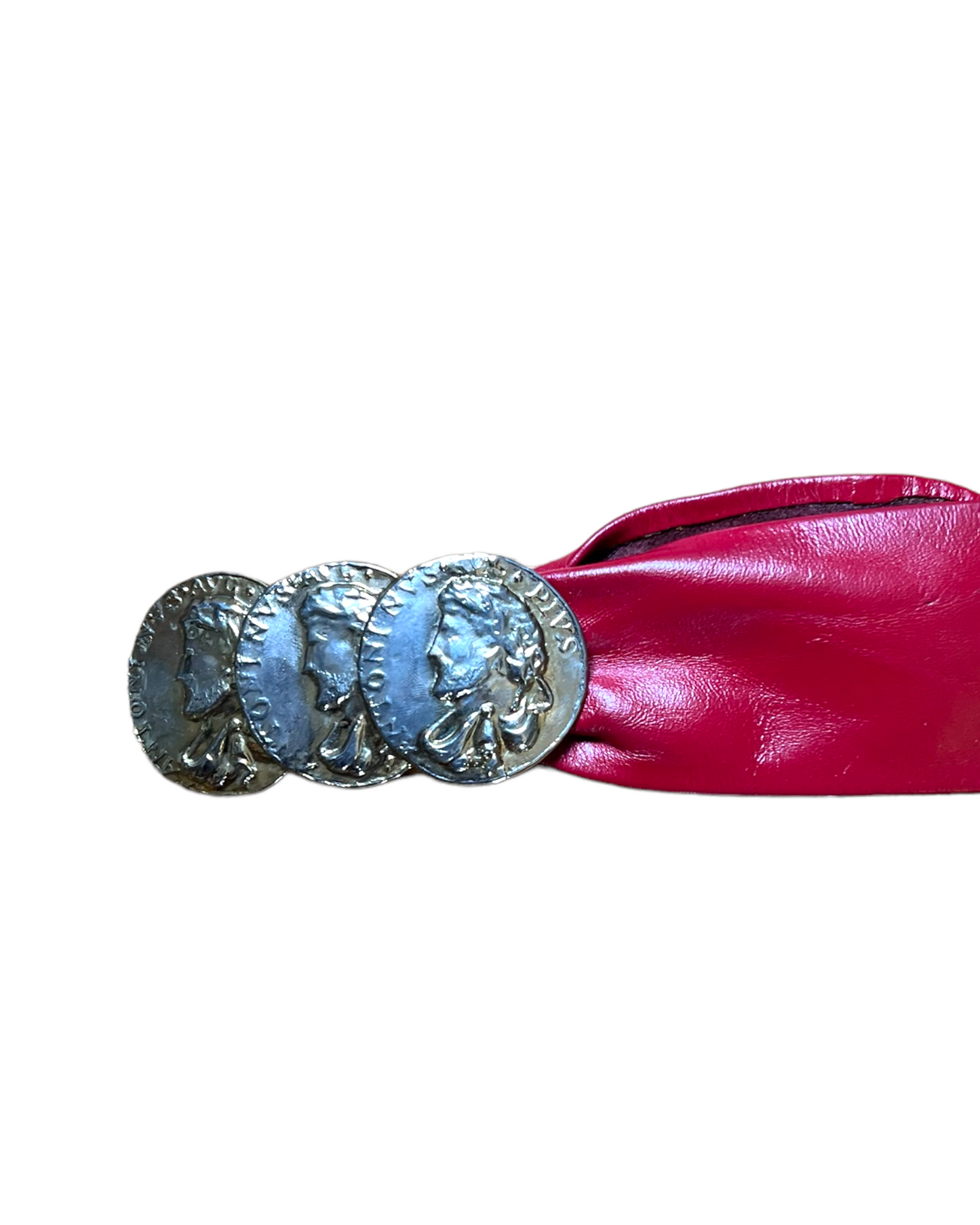 Vintage Red Leather Belt