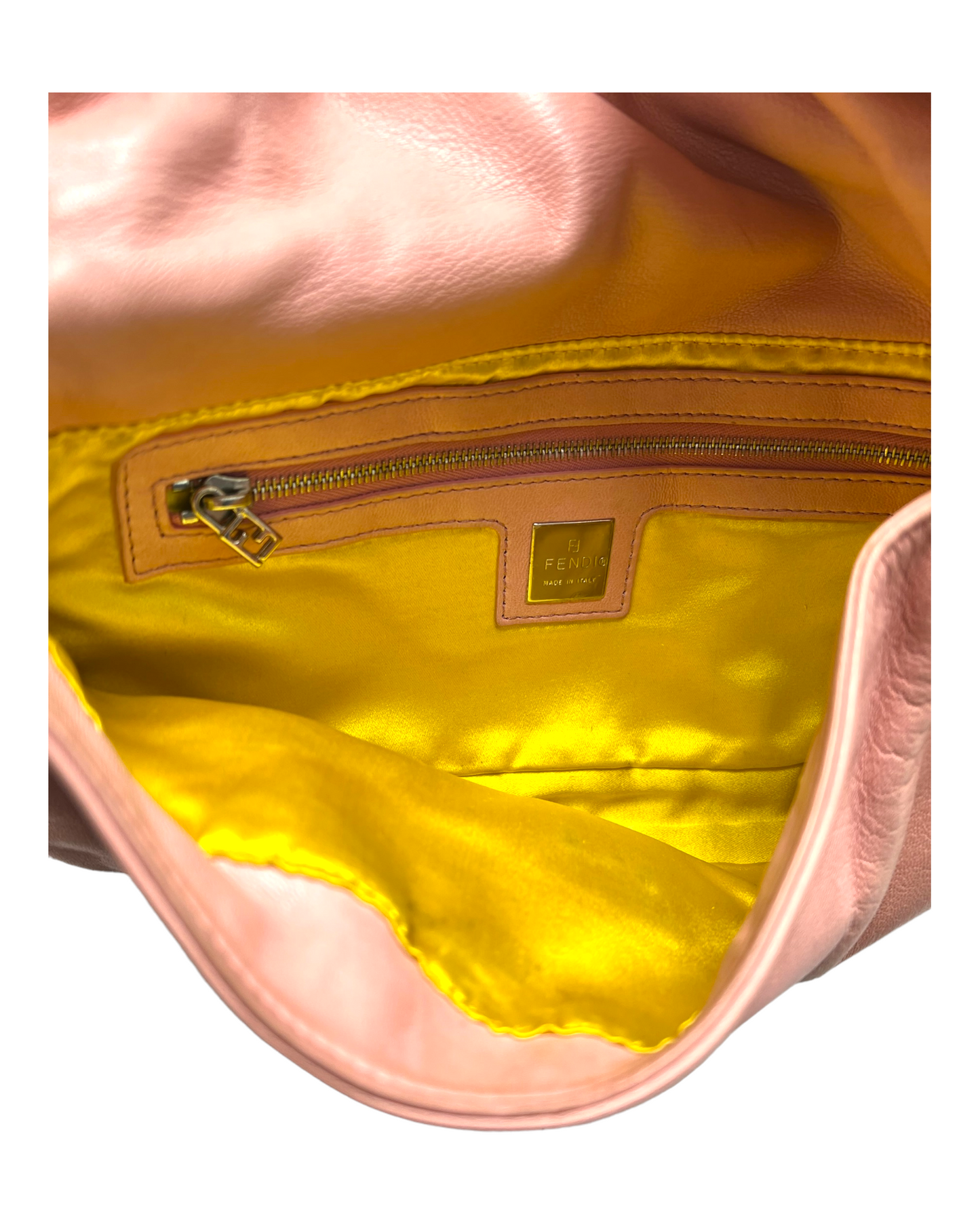 Vintage Fendi Pink Leather Baguette Bag