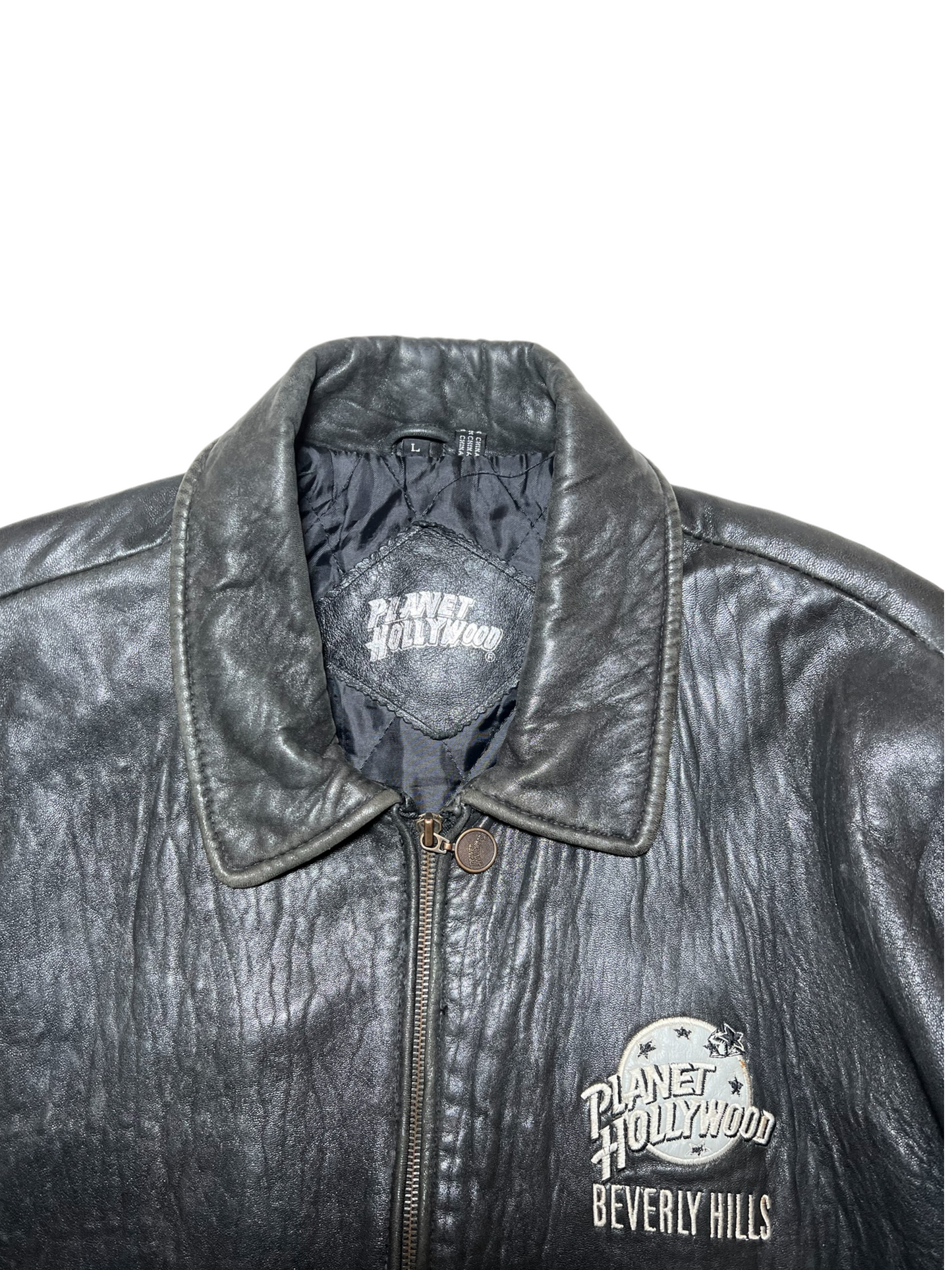 Vintage Planet Hollywood Leather Bomber Jacket