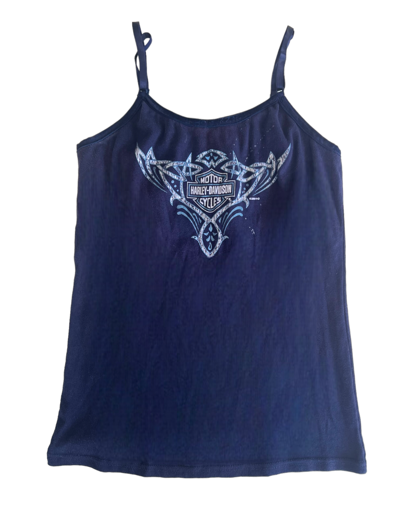 Vintage 2009 Harley Davidson Navy Blue Cotton Tank Top