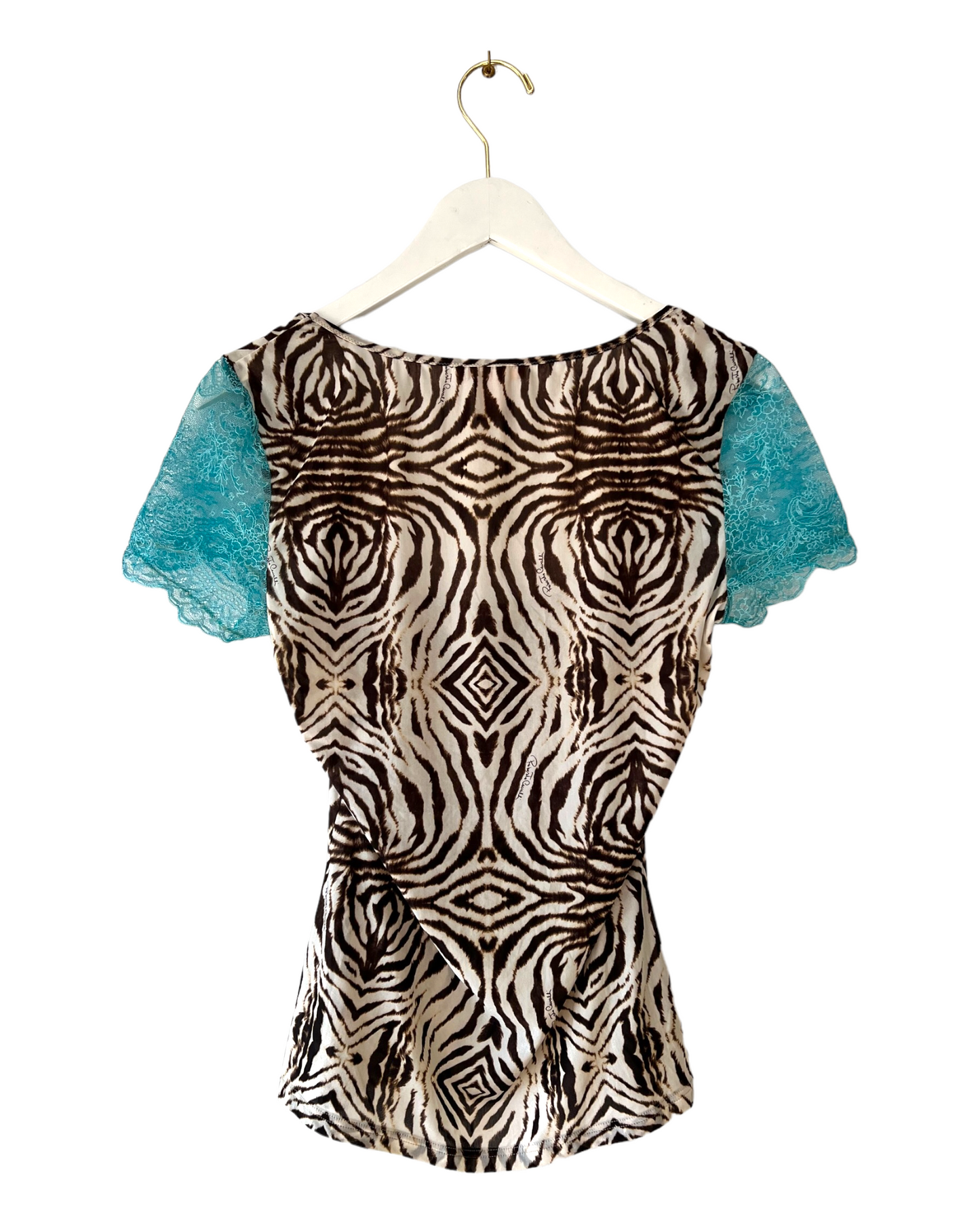 Vintage 2000 Roberto Cavalli Zebra and Lace Top