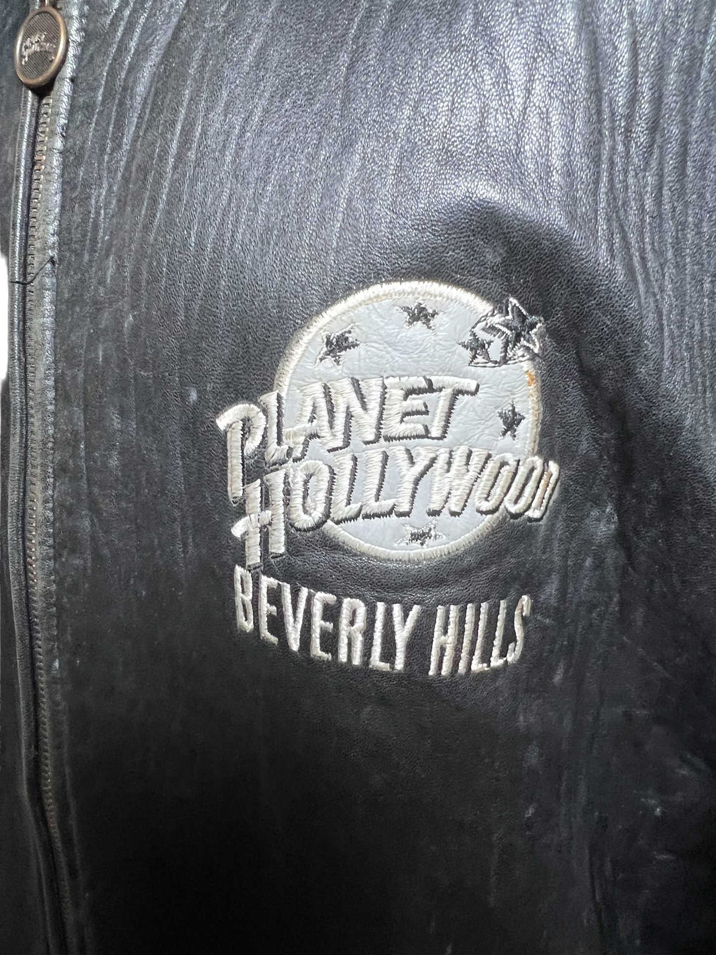 Vintage Planet Hollywood Leather Bomber Jacket