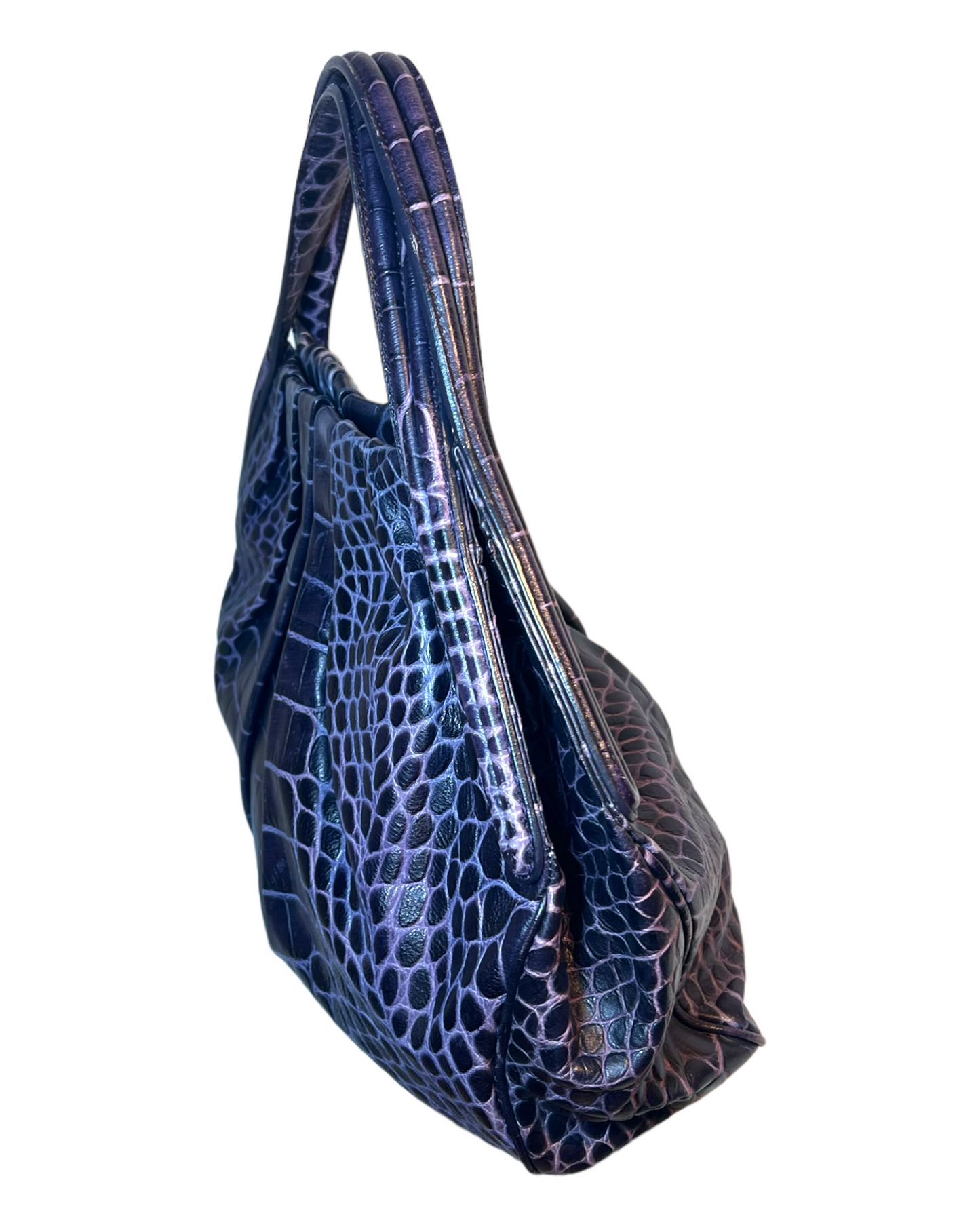 Vintage Giorgio Armani Croc Embossed Hobo Bag